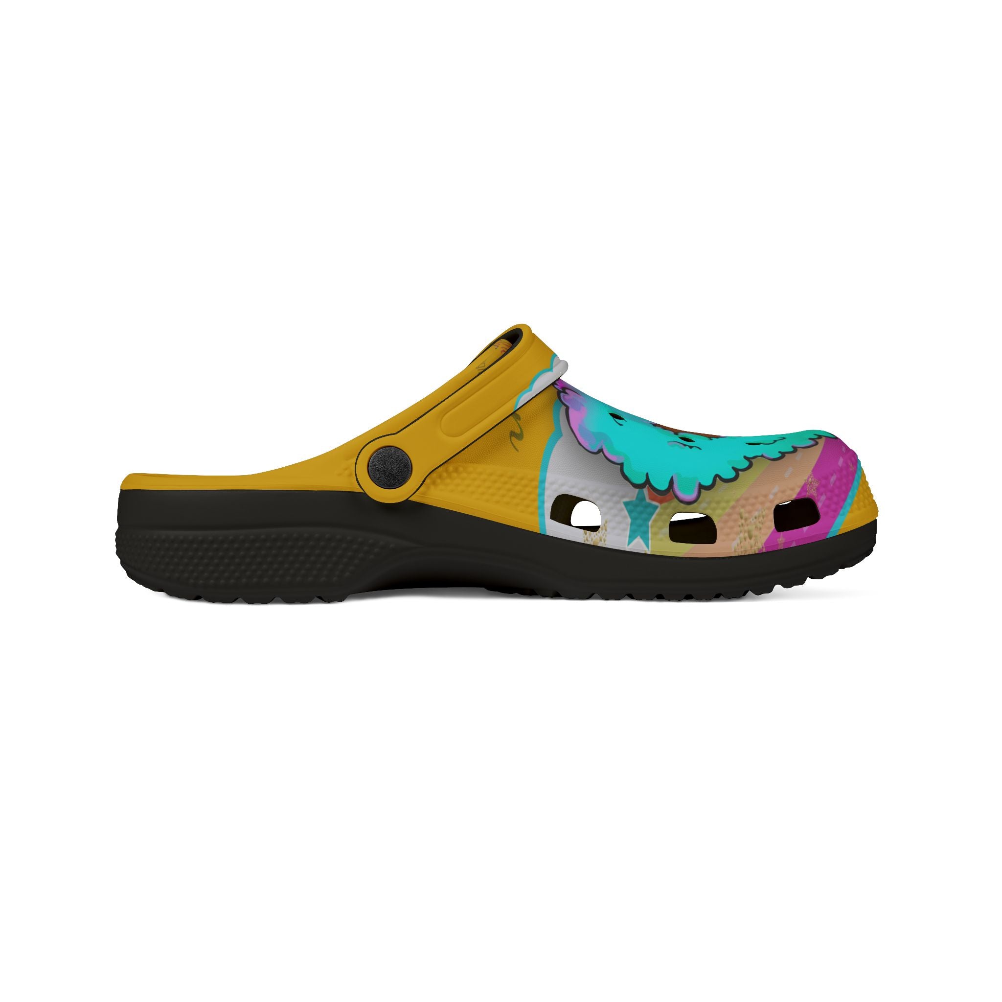 Women's Foam Clog - Afro Unicorn Cotton Candy Design
