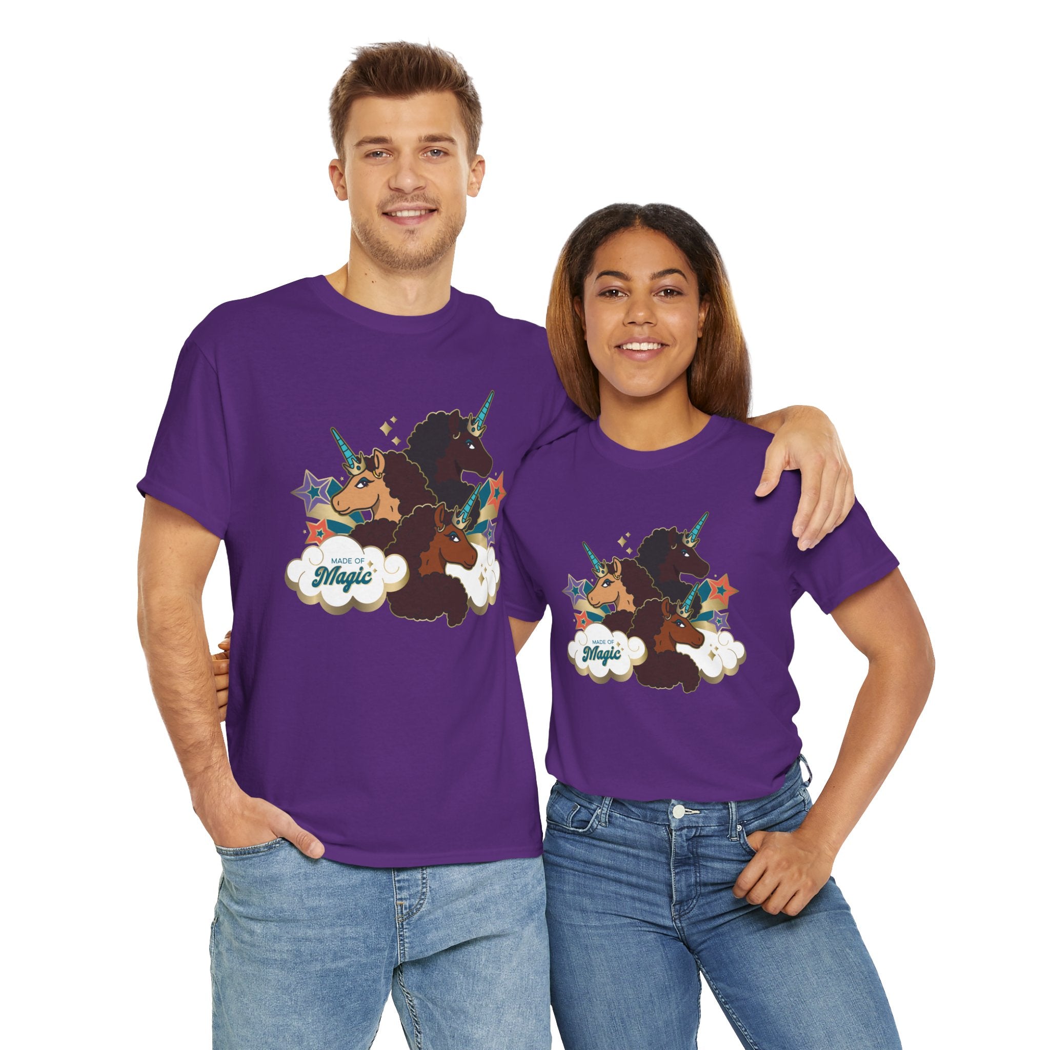 Unisex Tee: Afro Unicorn Made of Magic T-Shirt - Unique, Divine, and Magical