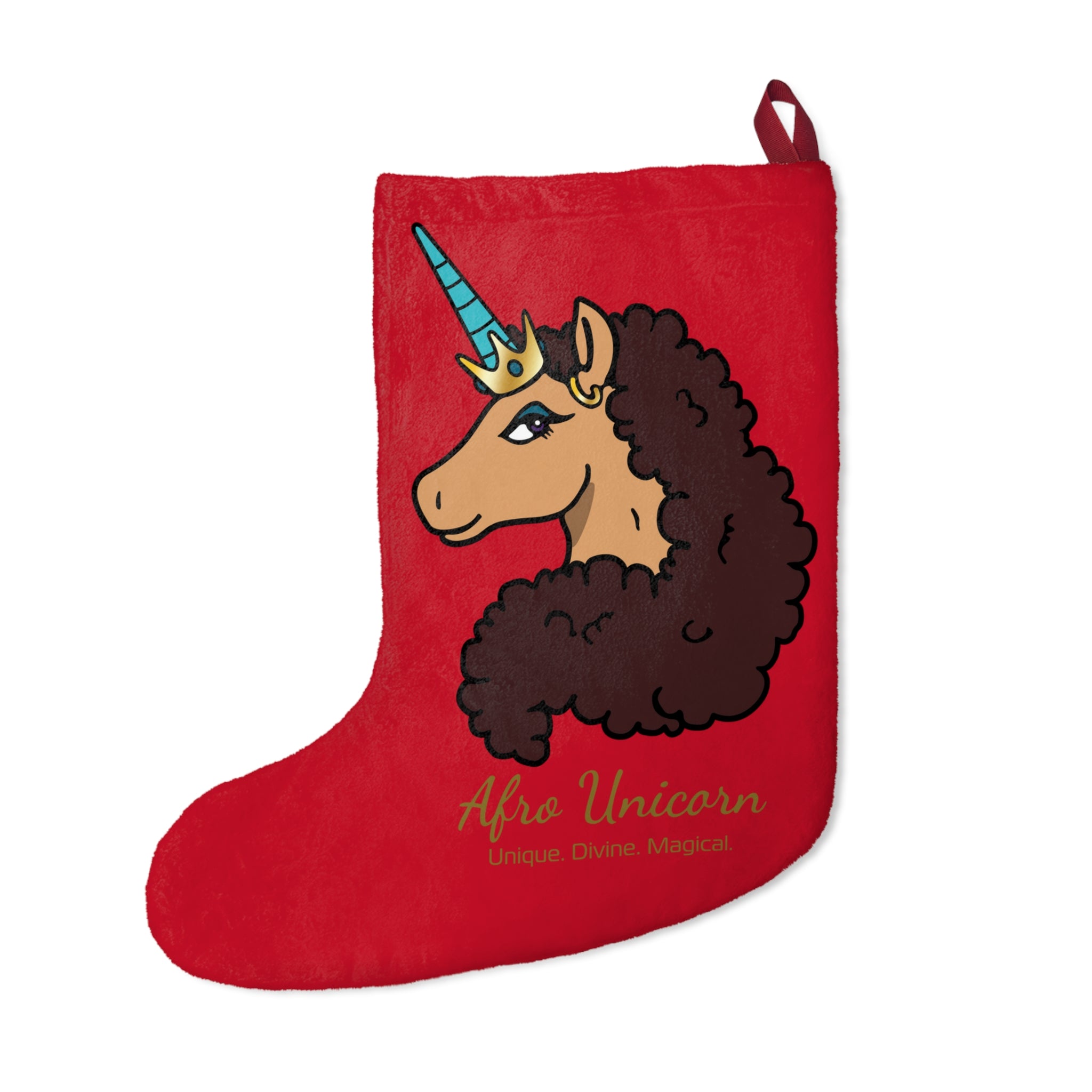 Afro Unicorn Christmas Stocking - Divine Holiday Decor