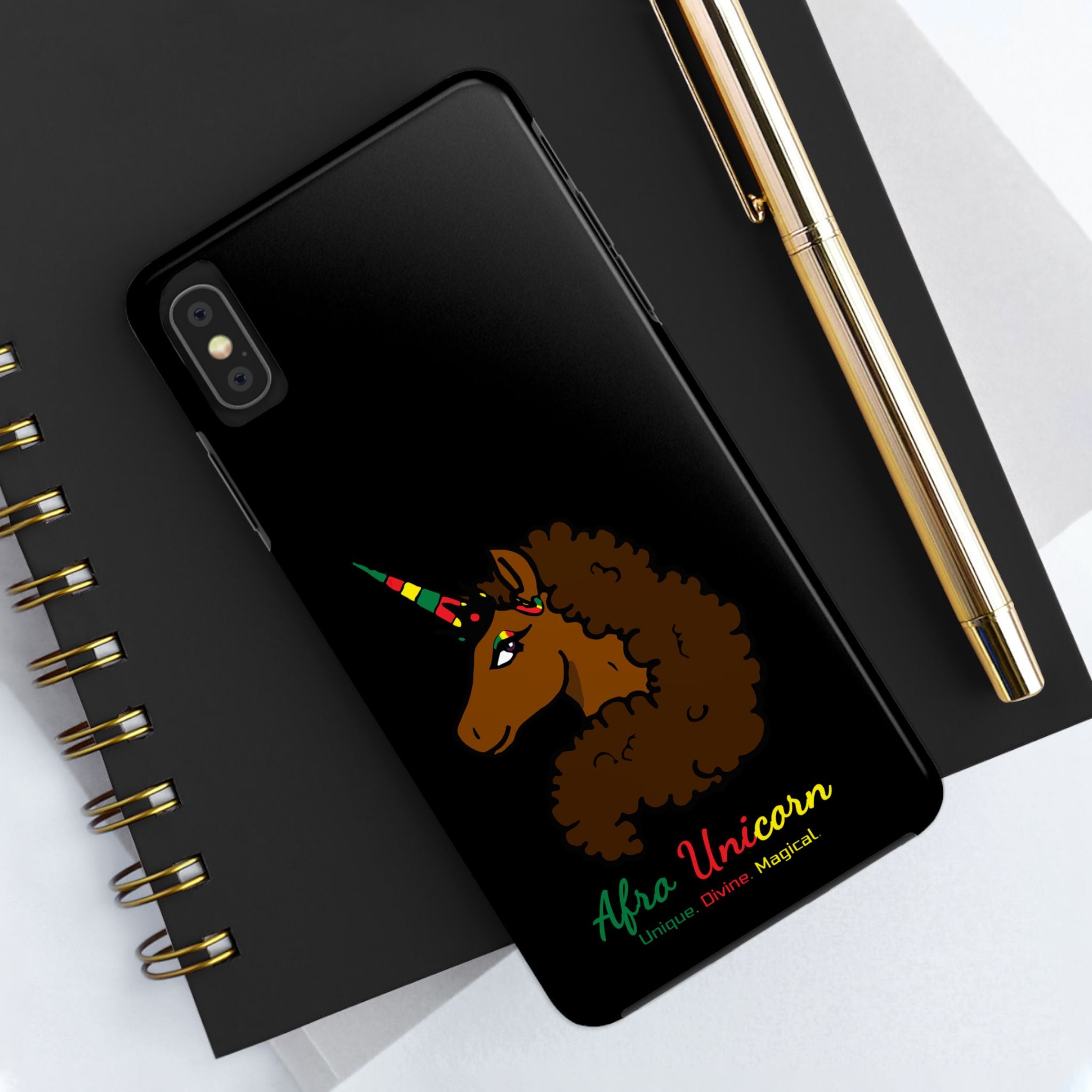 iPhone Case - Afro Unicorn Celebrate Black 365 Design