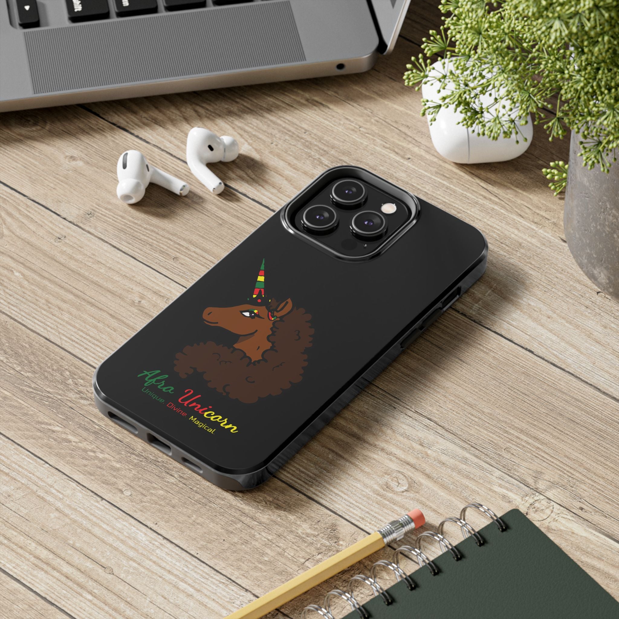 iPhone Case - Afro Unicorn Celebrate Black 365 Design