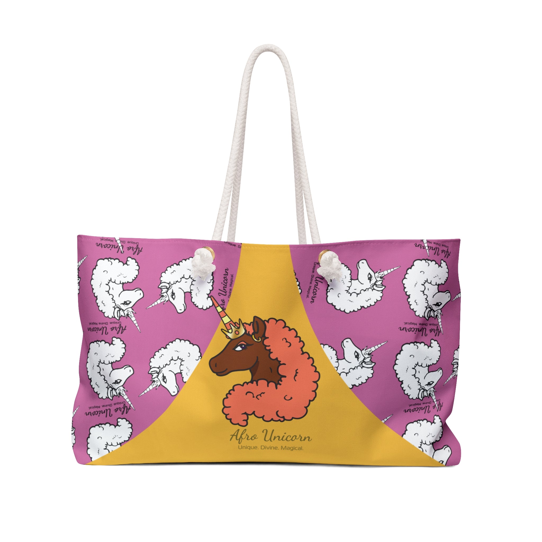 Afro Unicorn Summer Ready Weekender Bag - Pink