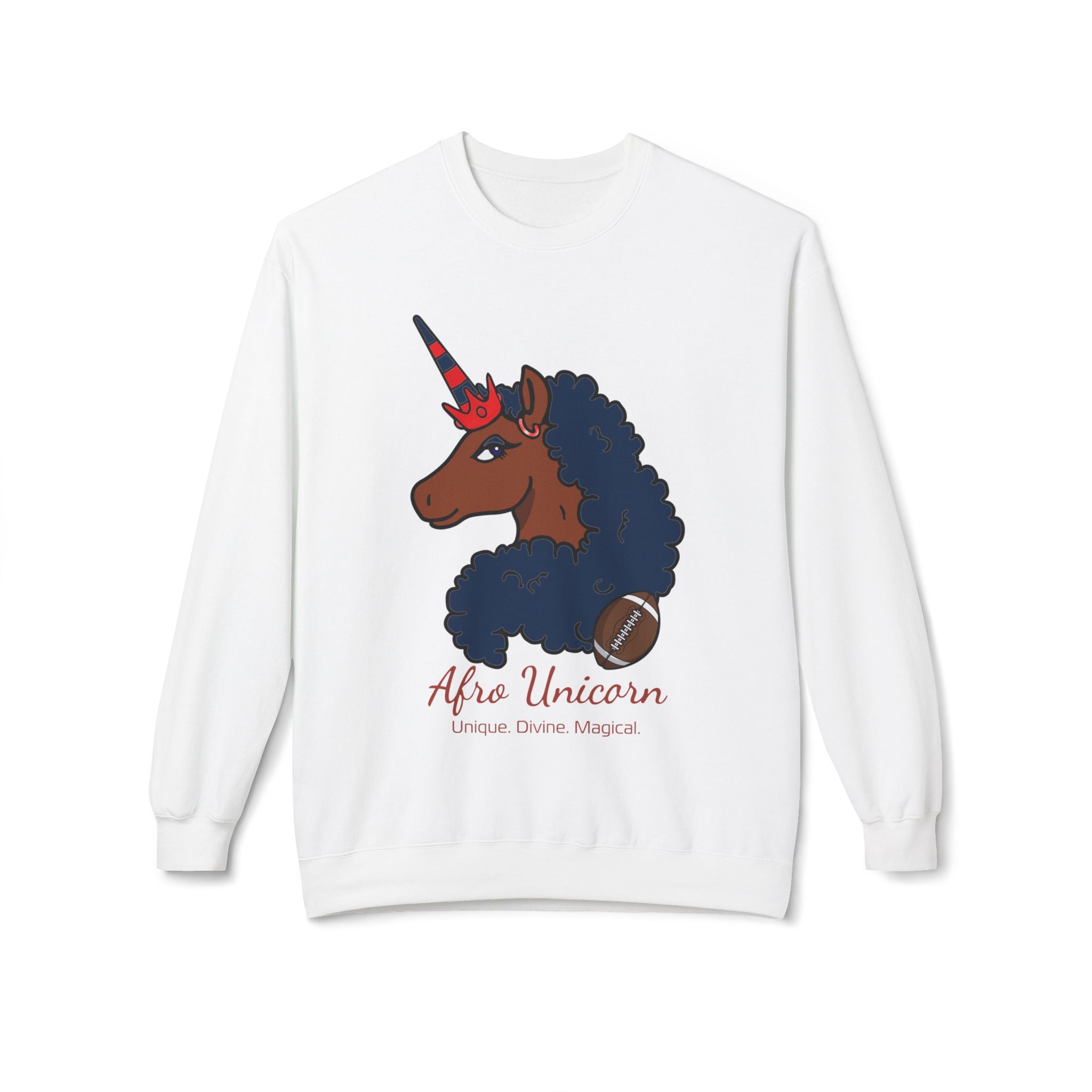Patriots Super Bowl Afro Unicorn Sweatshirt