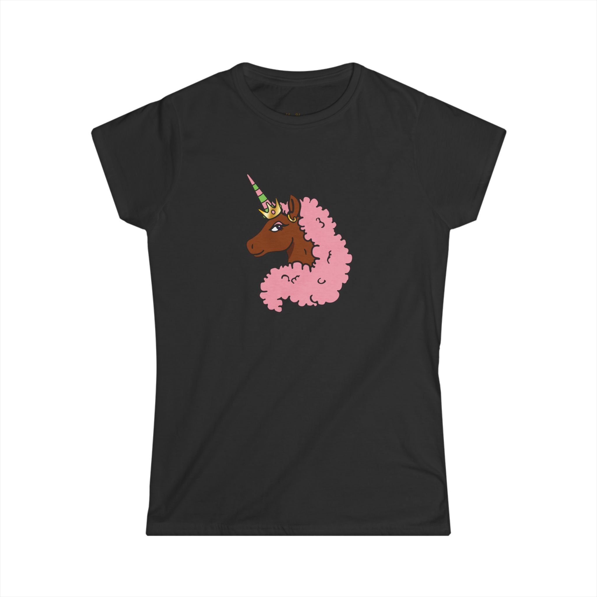Afro Unicorn Pink & Green Women's Tee — Celebrate D9 Love