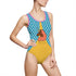 Women's Swimsuit - Afro Unicorn Summer Peach Design