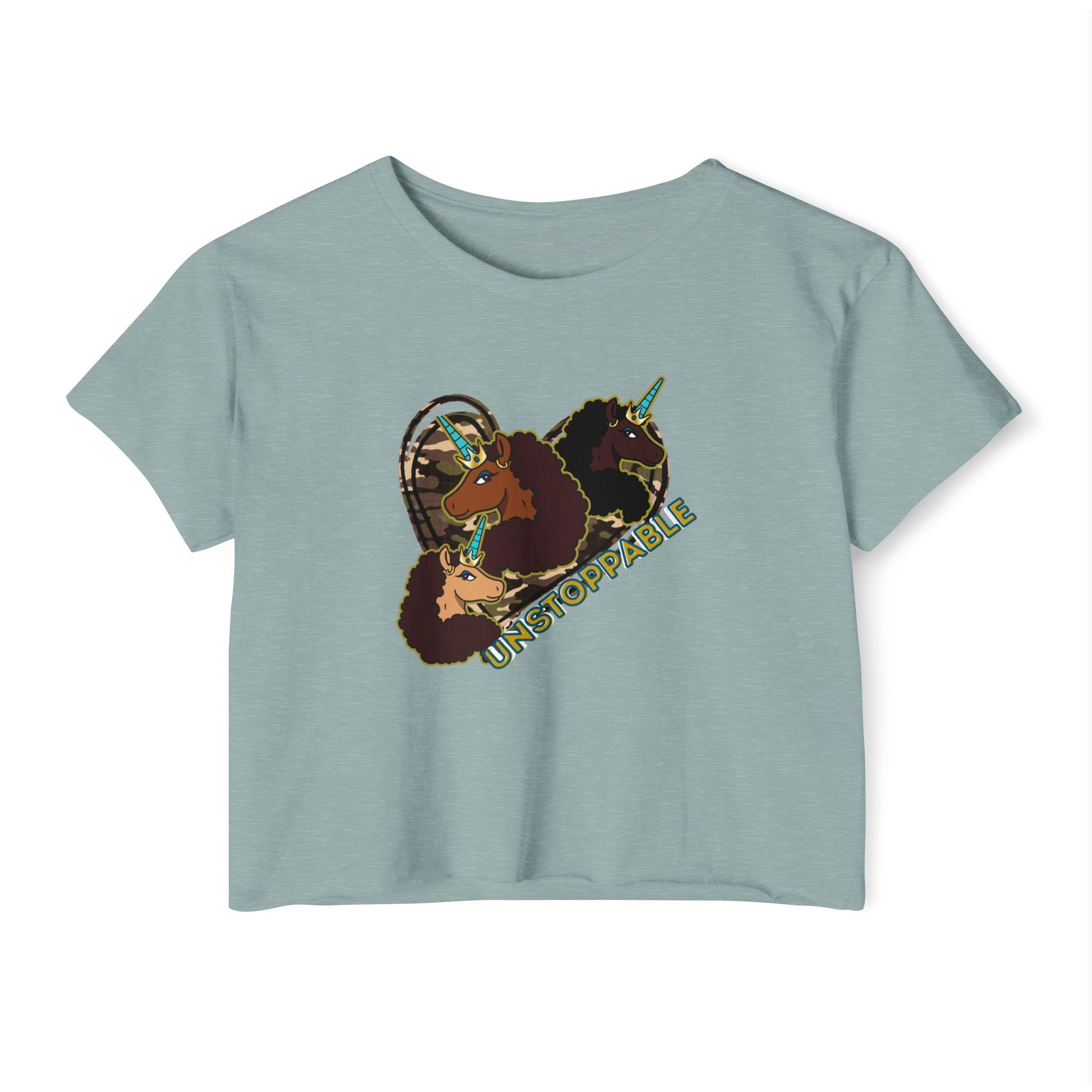Afro Unicorn Unstoppable Women's Crop Top