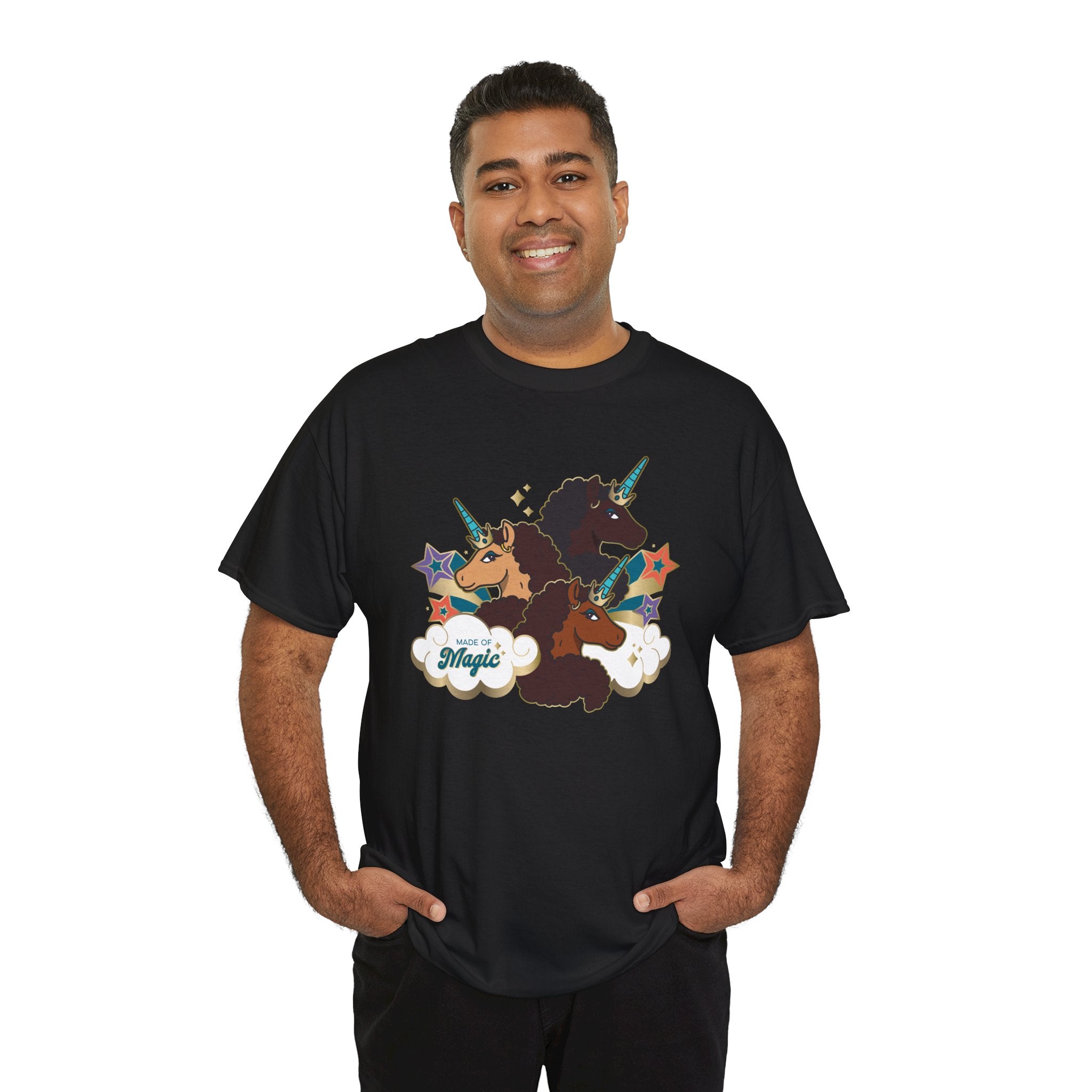 Unisex Tee: Afro Unicorn Made of Magic T-Shirt - Unique, Divine, and Magical