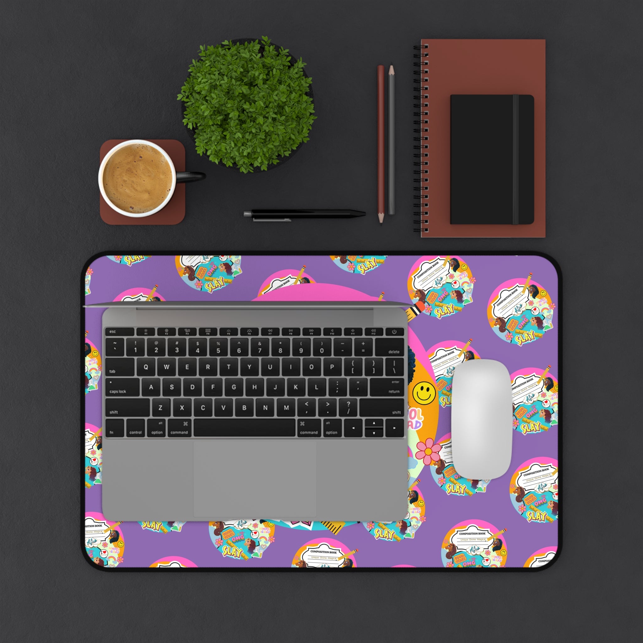 Desk Mat Afro Unicorn Composition Print