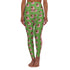 Afro Unicorn Pink & Green AKA Stripe High-Waisted Leggings