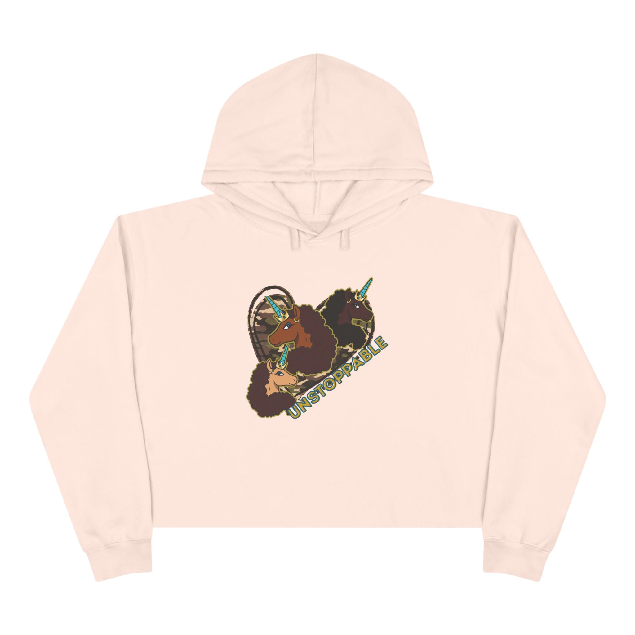 Afro Unicorn Unstoppable Women's Crop Hoodie
