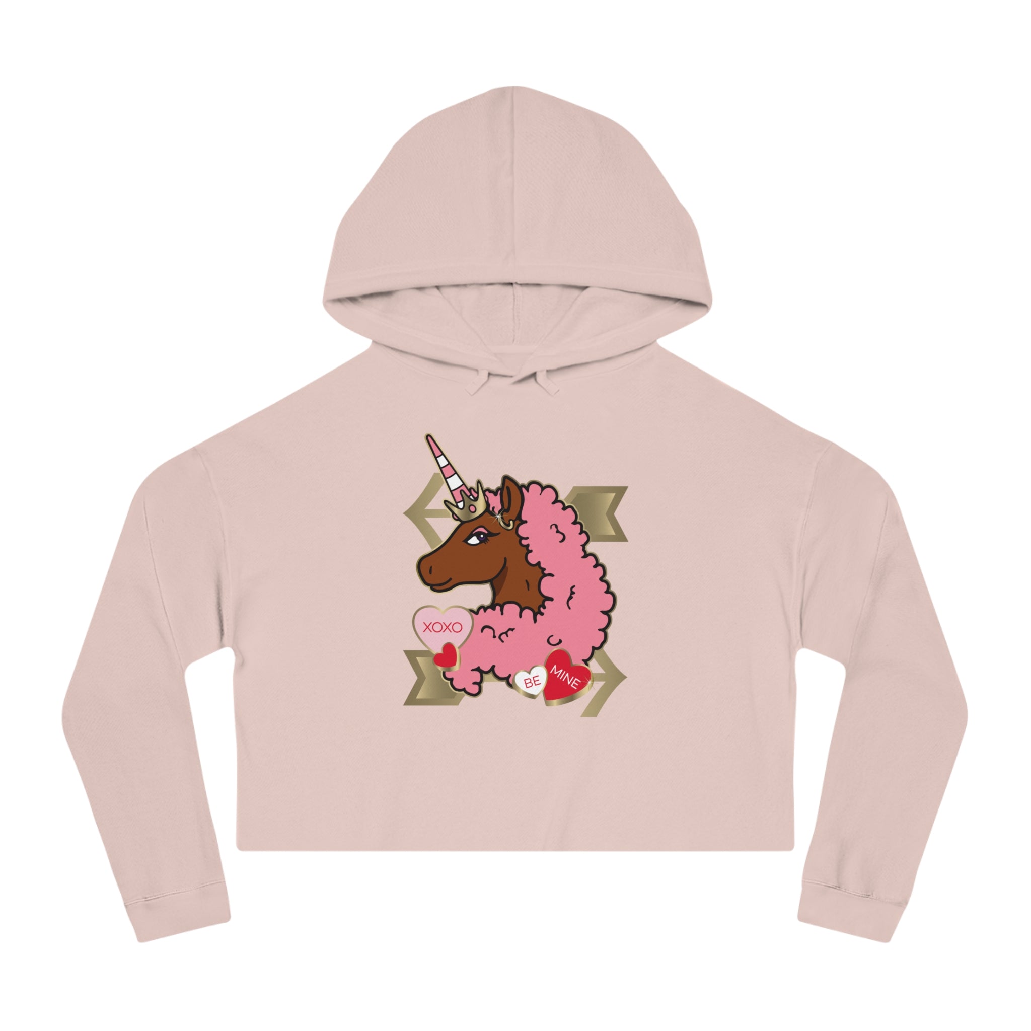 Women - Afro Unicorn Love Cropped Hoodie