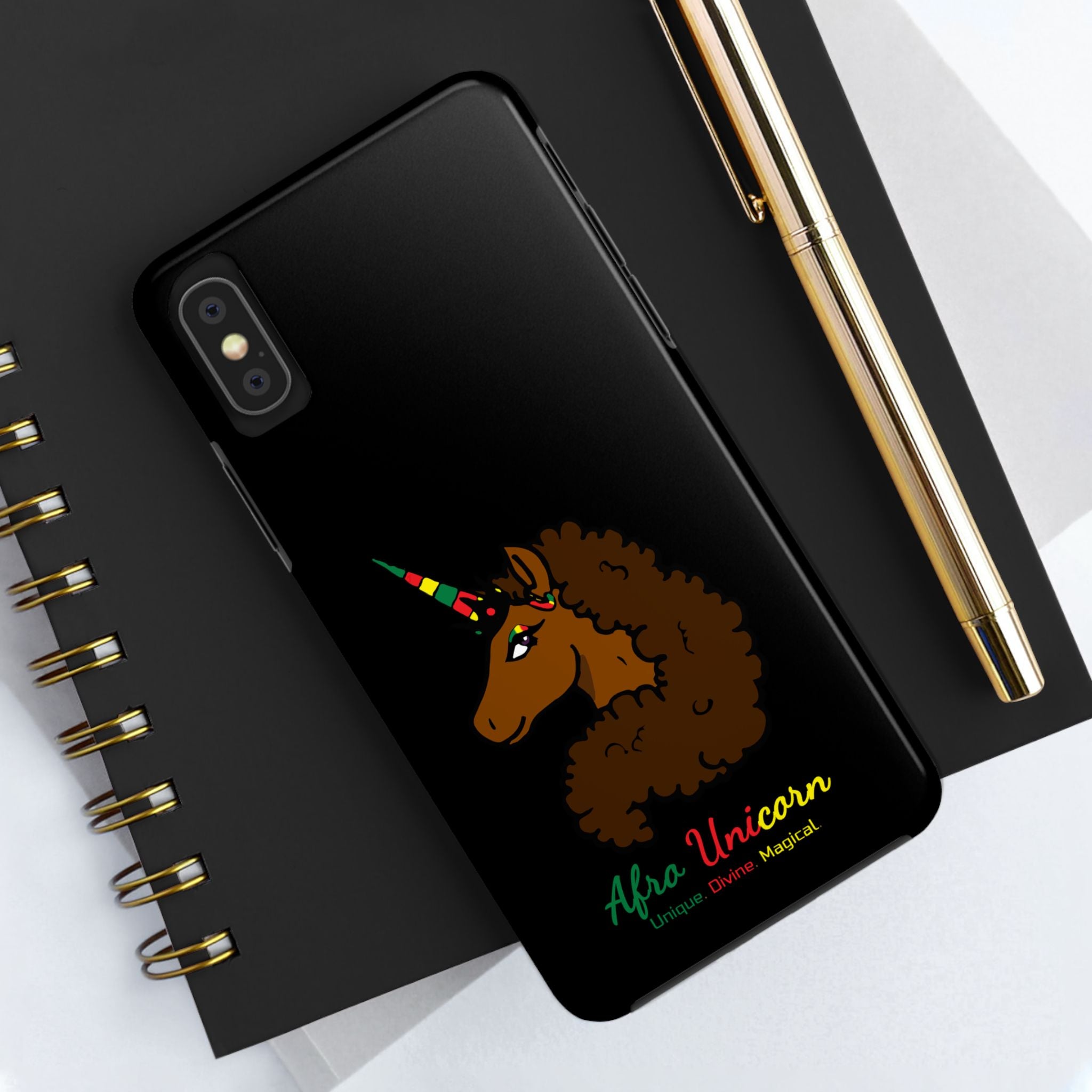 iPhone Case - Afro Unicorn Celebrate Black 365 Design