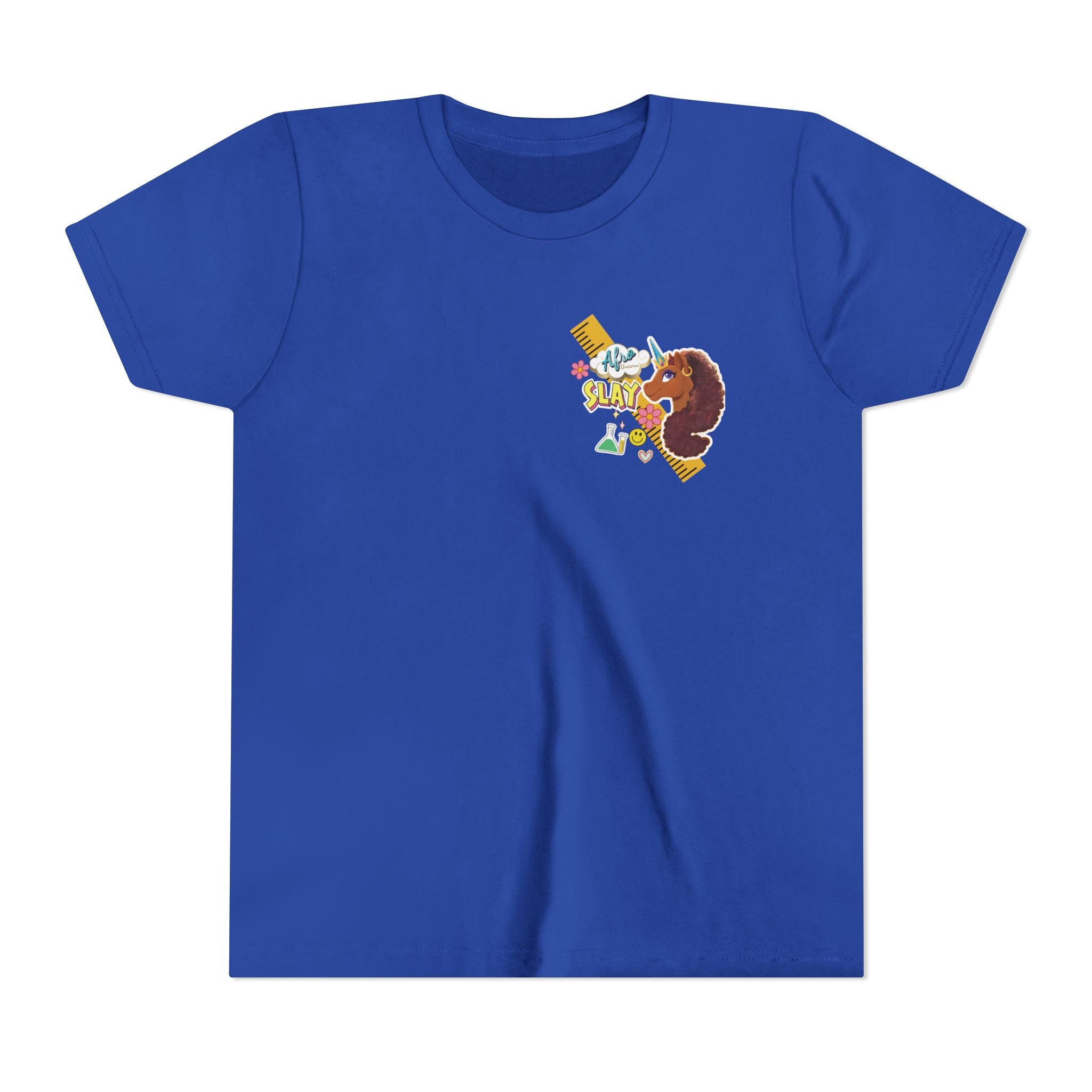 Youth Tee - Afro Unicorn Composition Back Design