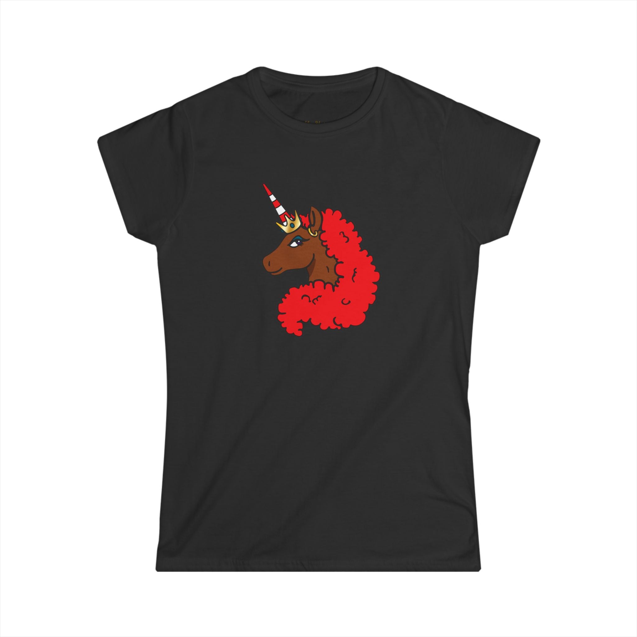 Afro Unicorn Crimson & Cream Women's Tee — Celebrate D9 Love