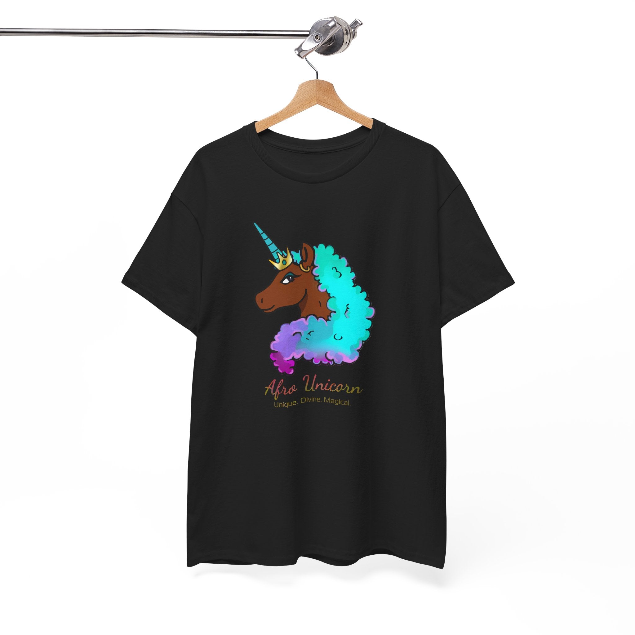 Afro Unicorn Cotton Candy Design Tee for Women