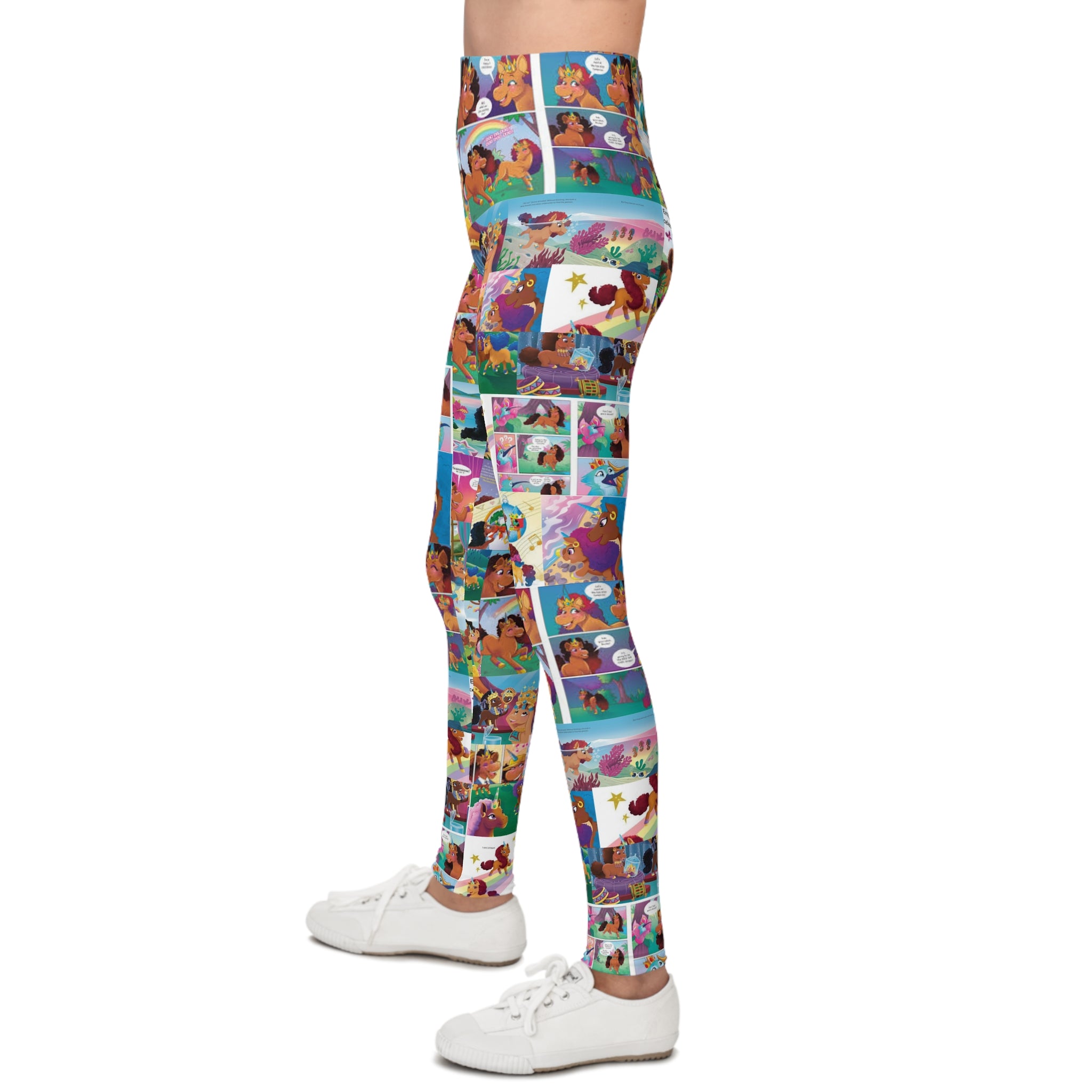 Afro Unicorn Comic Youth Leggings