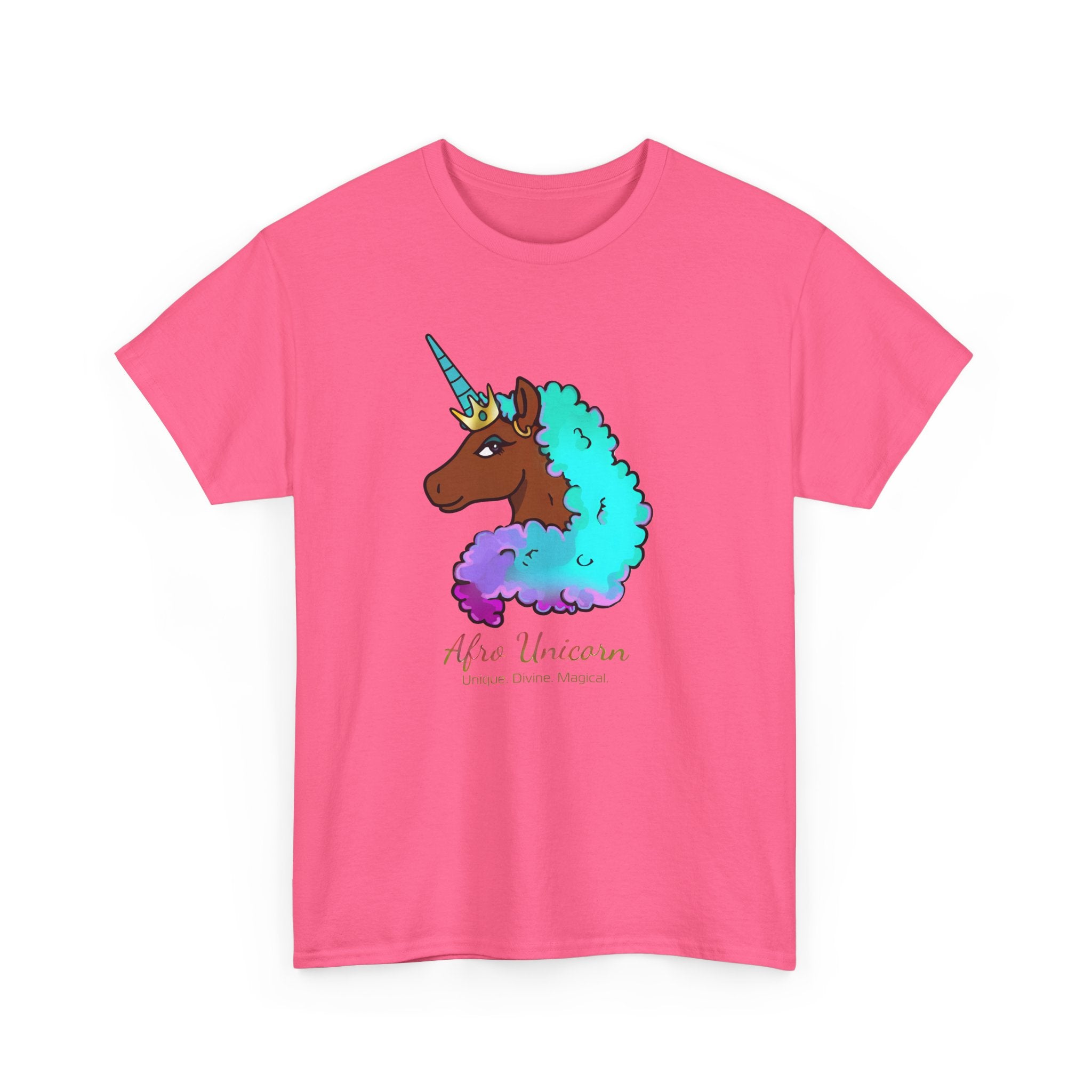 Afro Unicorn Cotton Candy Design Tee for Women