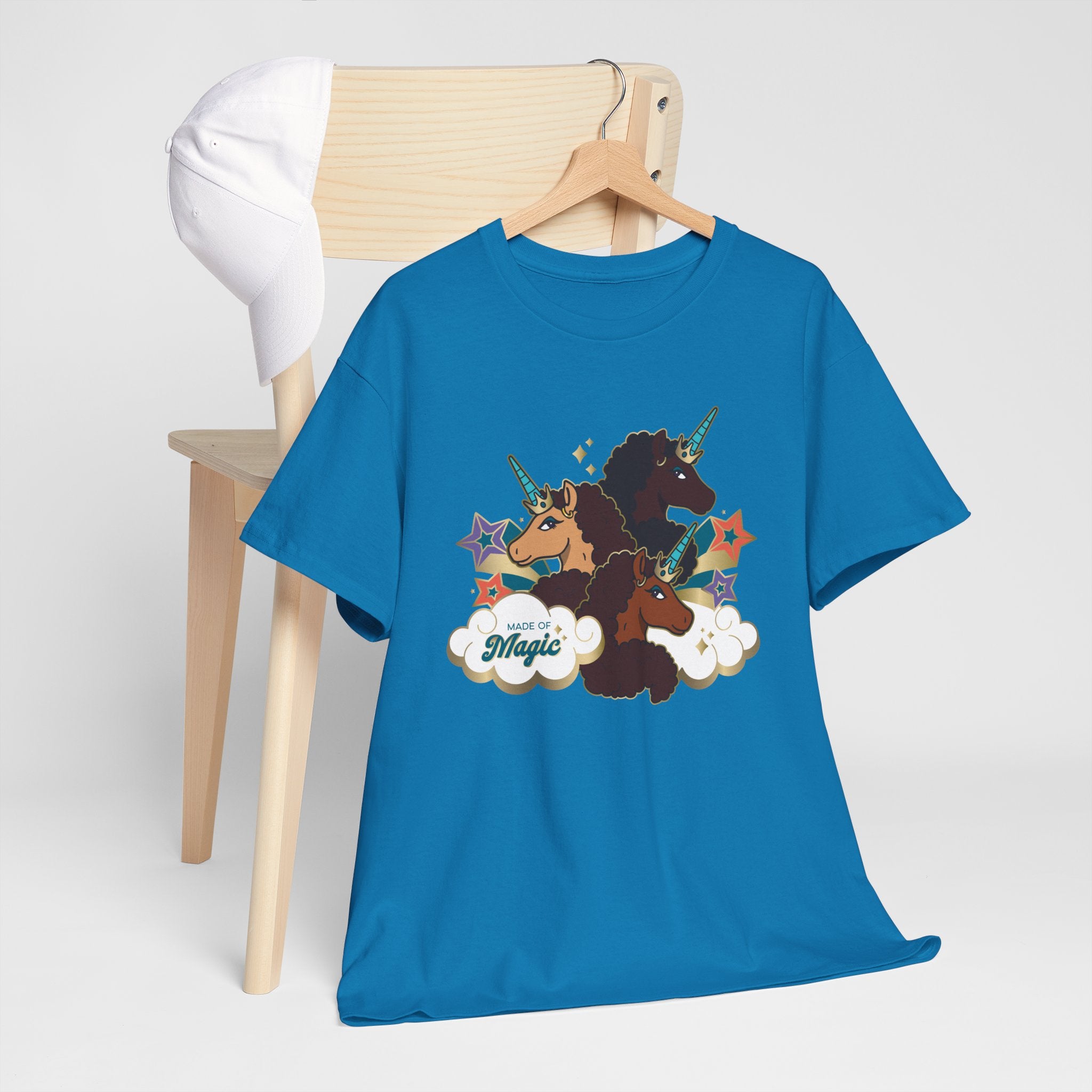 Unisex Tee: Afro Unicorn Made of Magic T-Shirt - Unique, Divine, and Magical