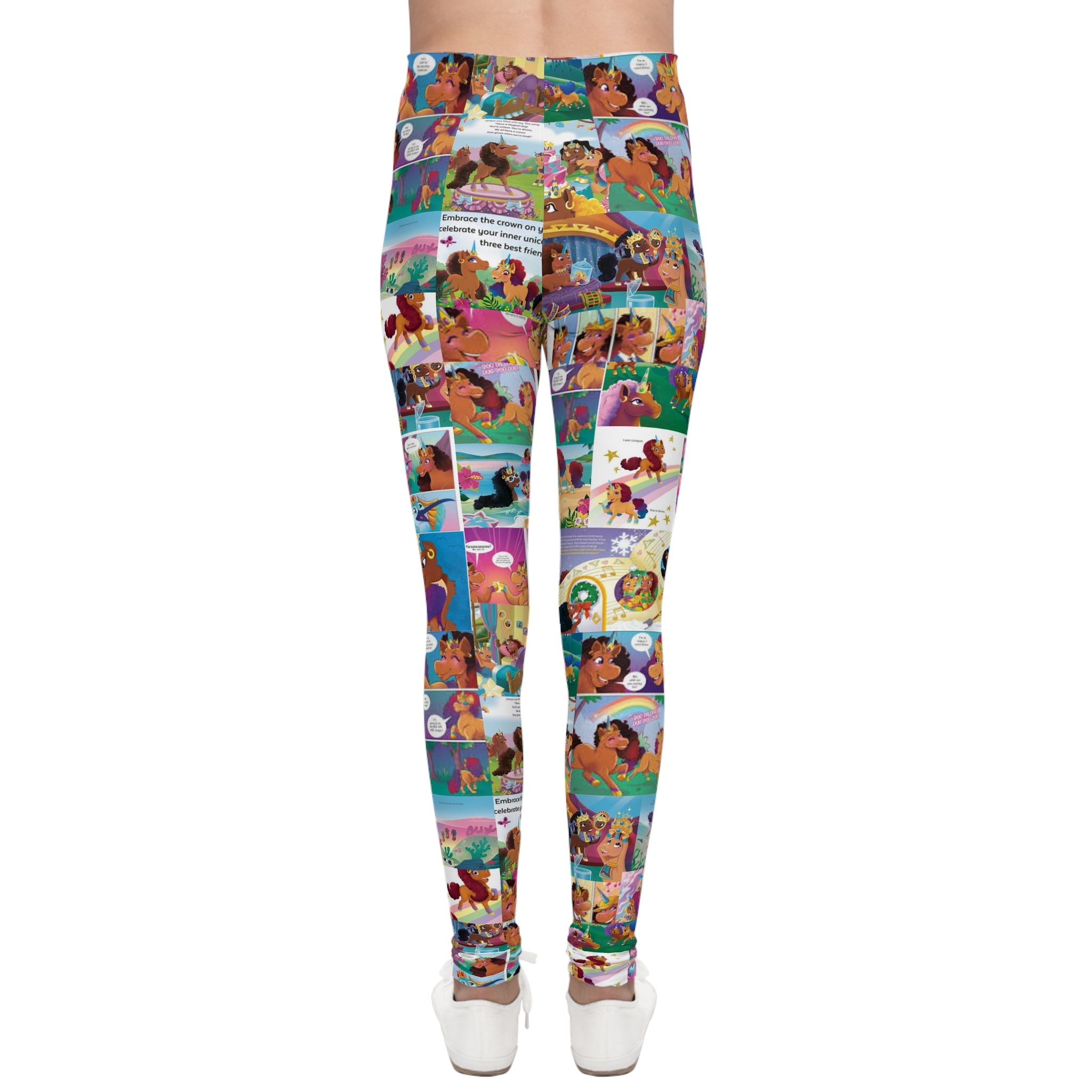 Afro Unicorn Comic Youth Leggings
