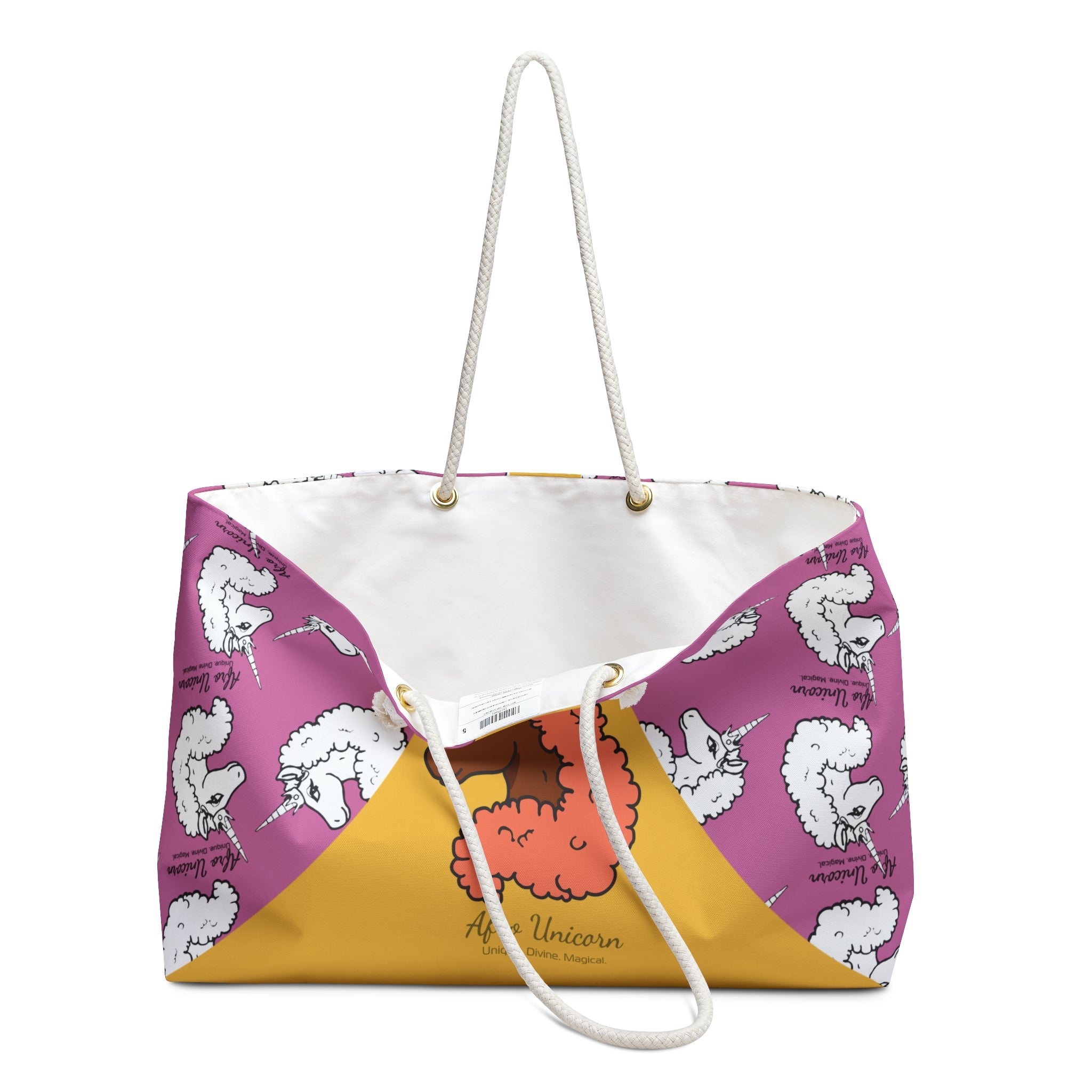 Afro Unicorn Summer Ready Weekender Bag - Pink