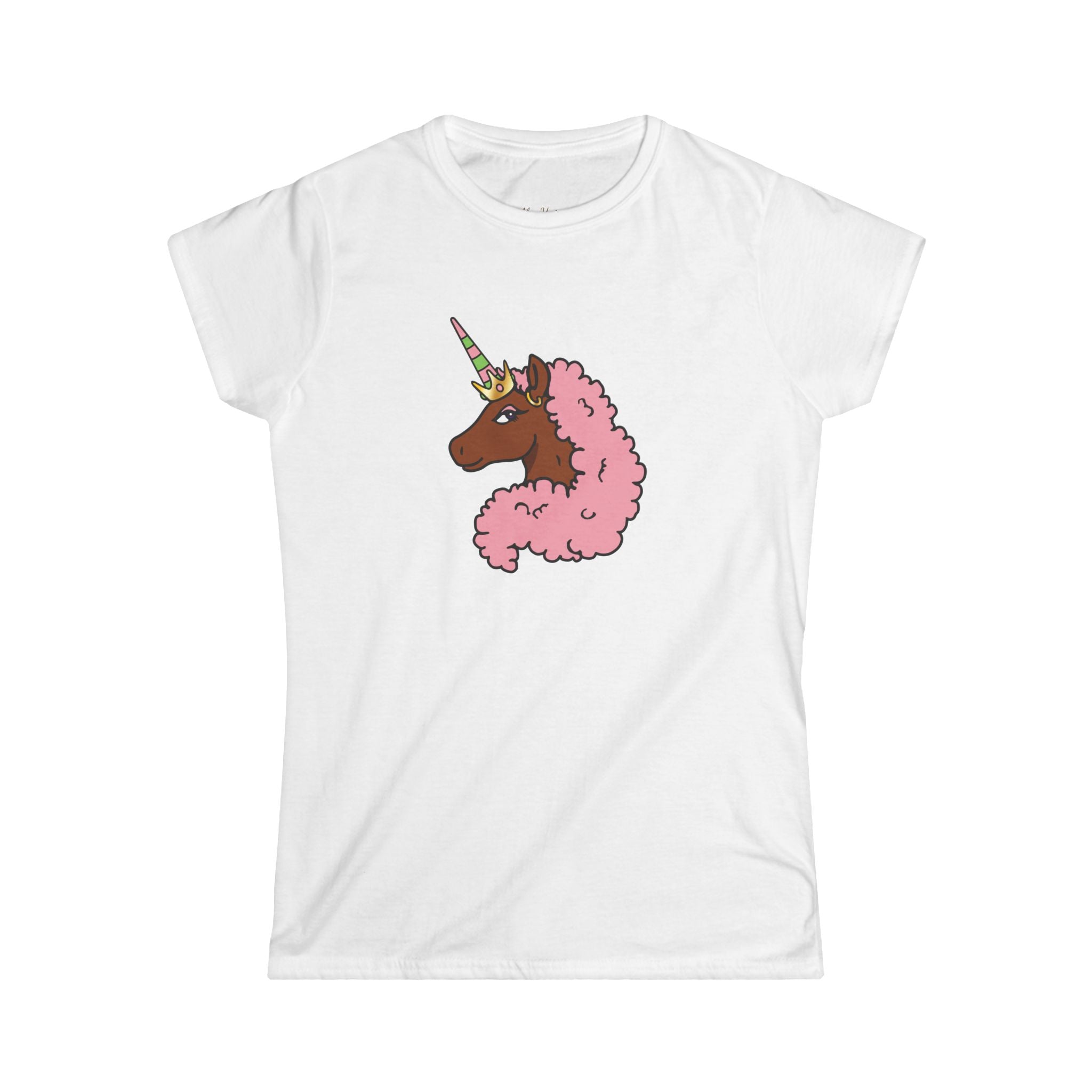 Afro Unicorn Pink & Green Women's Tee — Celebrate D9 Love