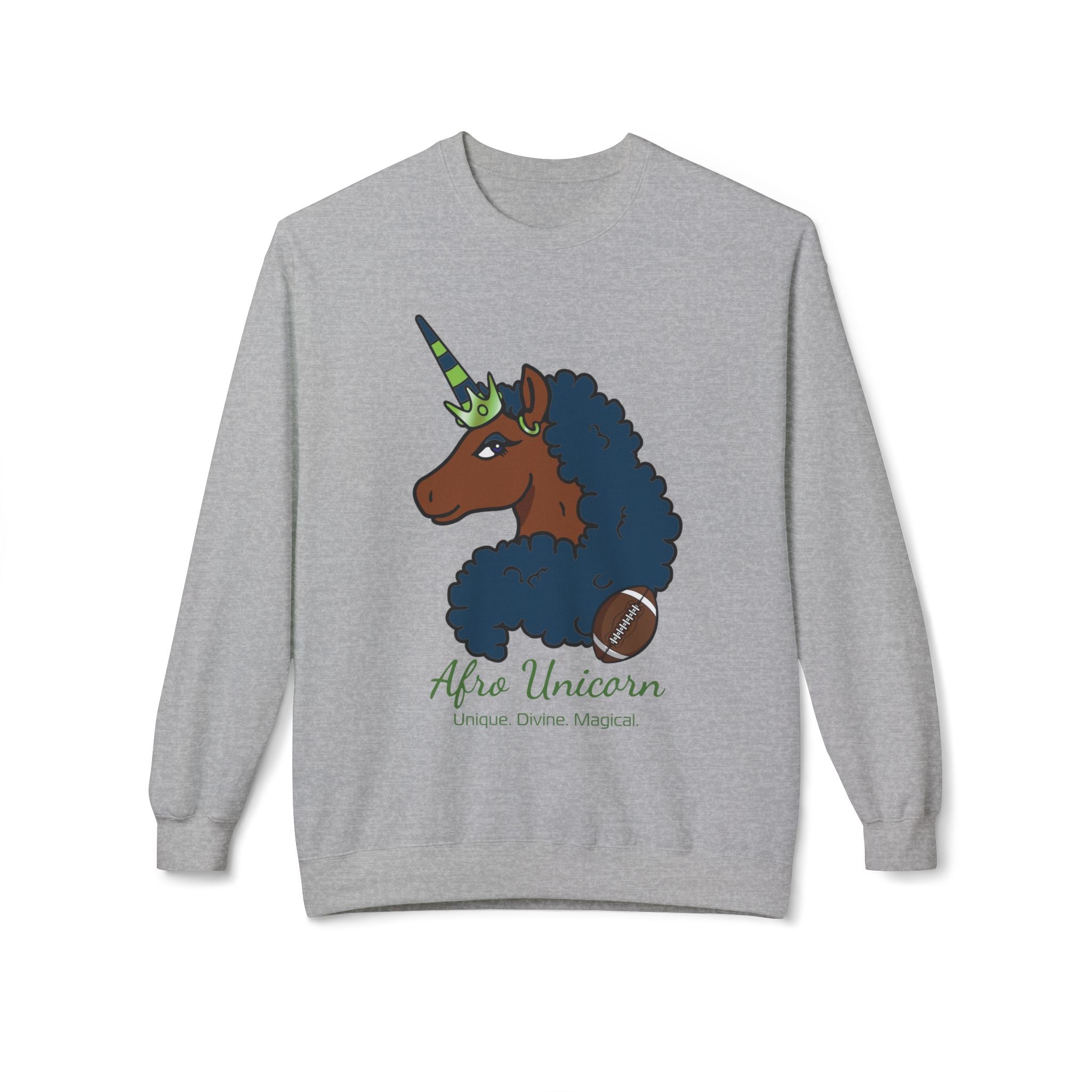 Seahawks Super Bowl Afro Unicorn Sweatshirt