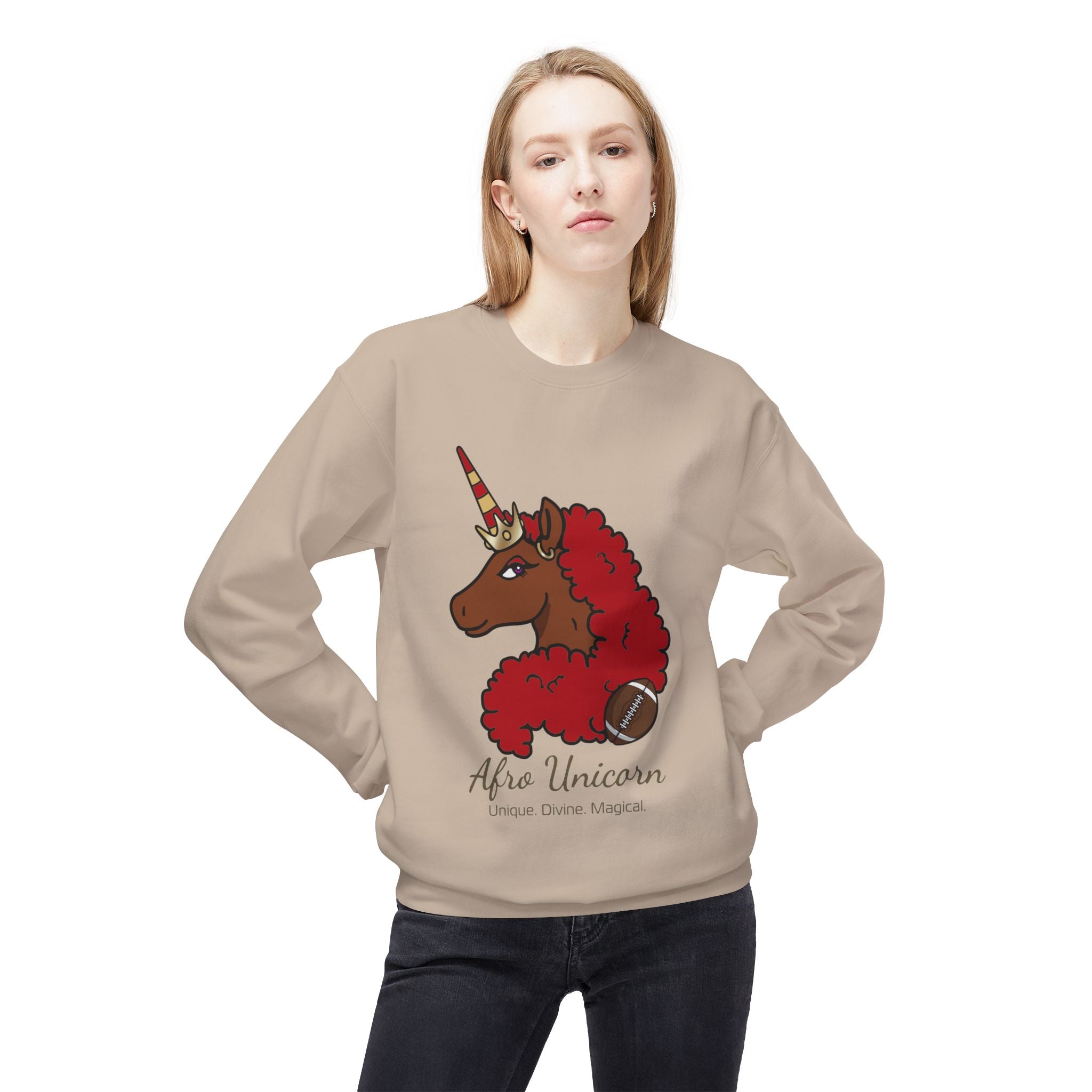 Afro Unicorn Fan Favs Sweatshirt – San Francisco Red & Gold