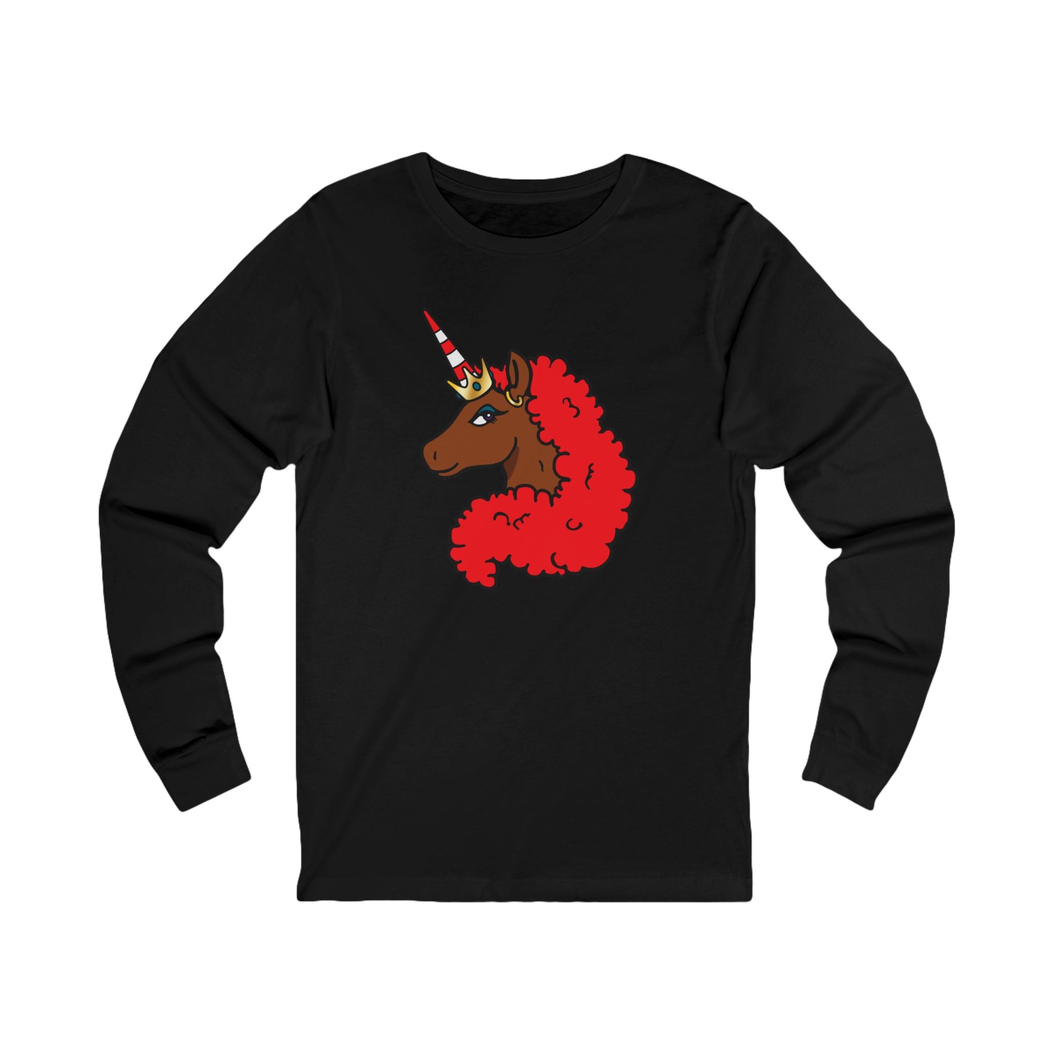 Afro Unicorn Crimson & Cream D9 Love Long Sleeve Tee