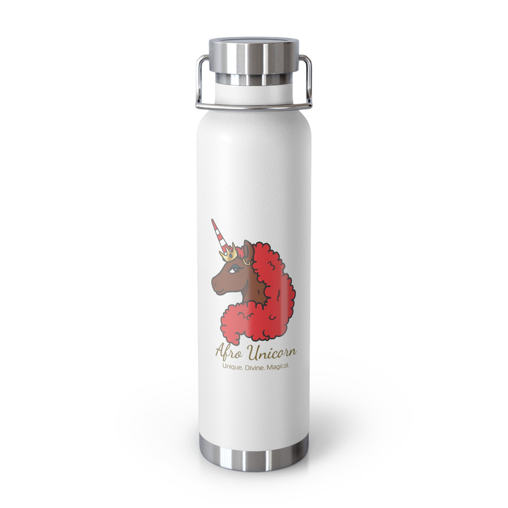 Afro Unicorn 22oz Insulated  Bottle - Crimson & Cream