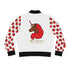 Afro Unicorn Crimson & Cream Women's Bomber Jacket — Lightweight