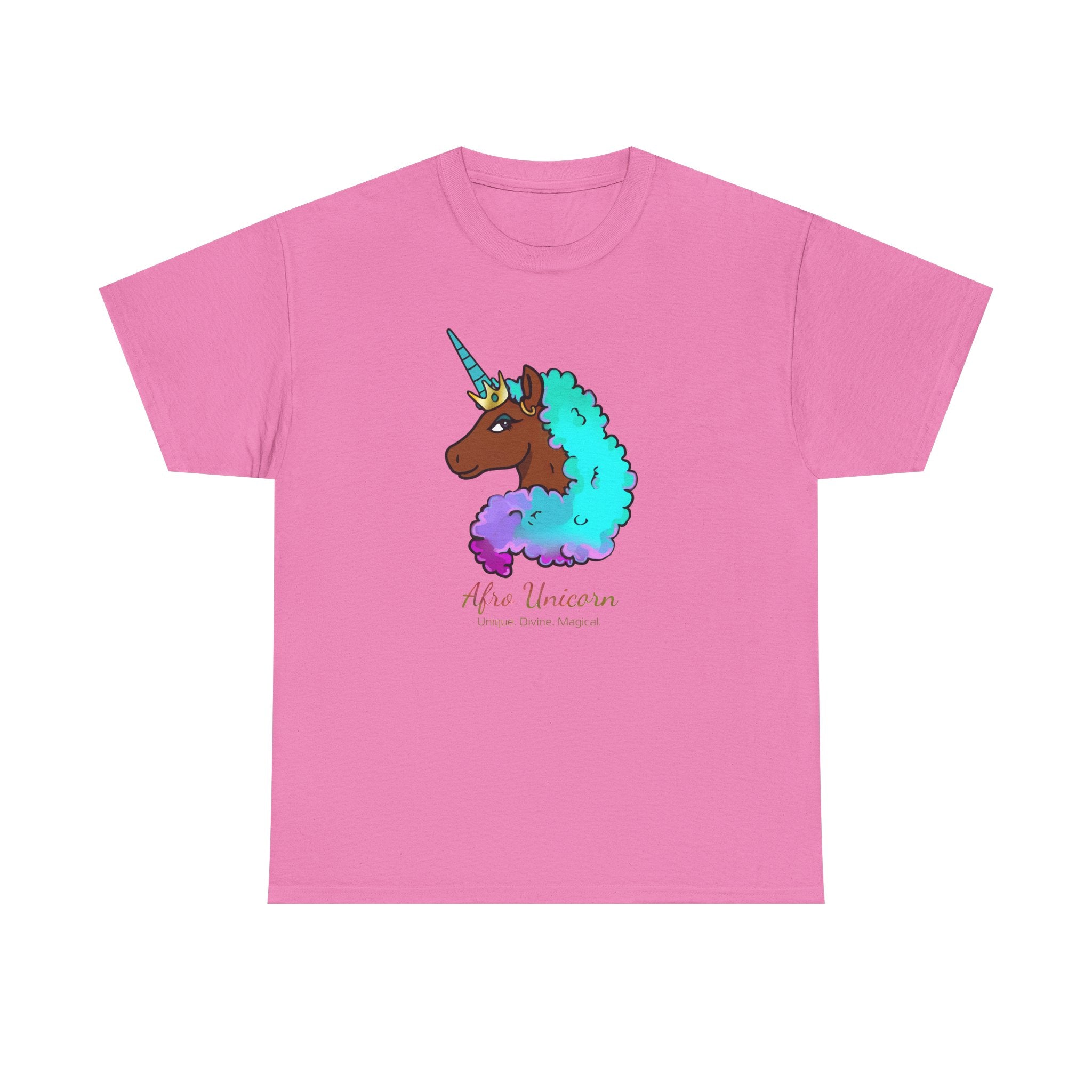 Afro Unicorn Cotton Candy Design Tee for Women