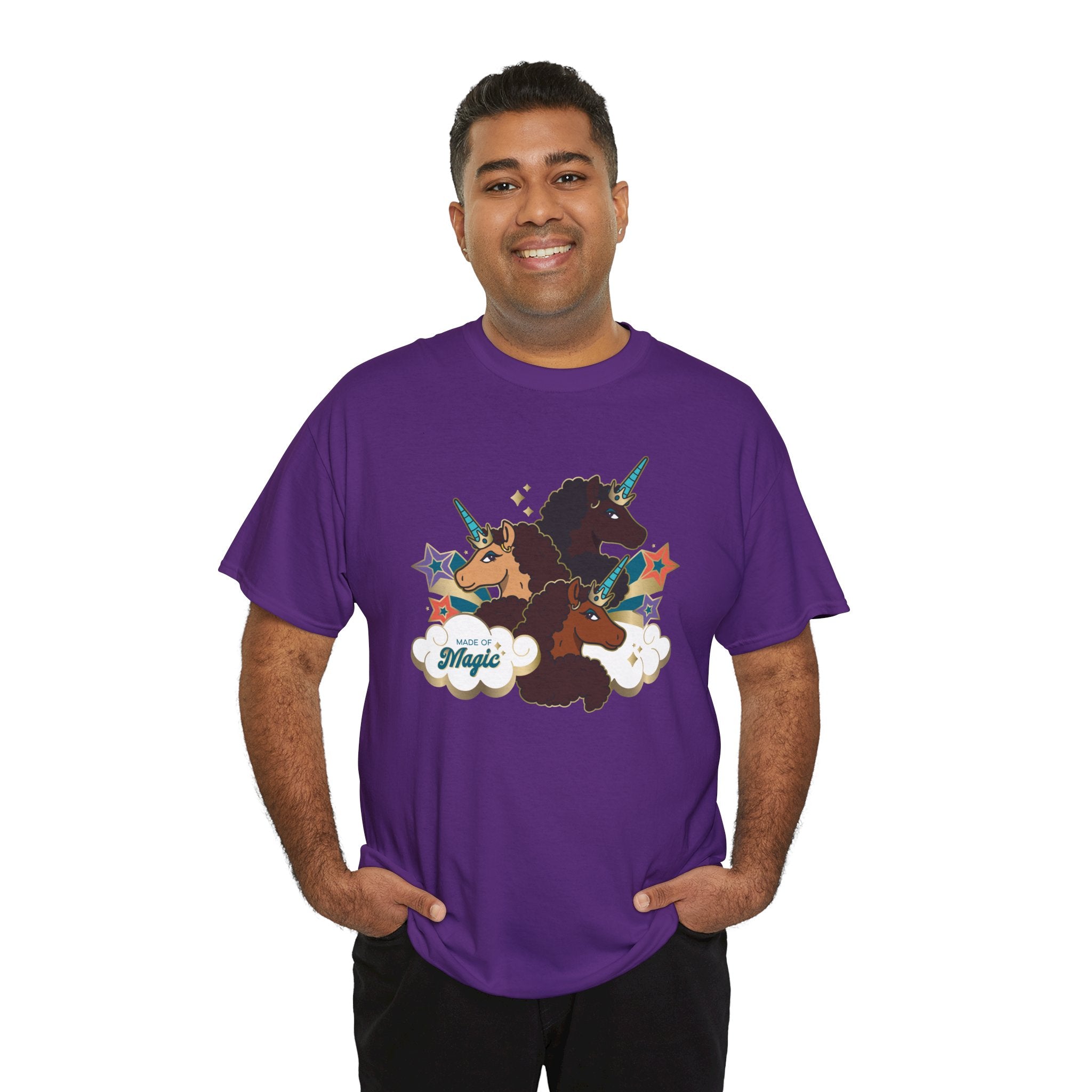 Unisex Tee: Afro Unicorn Made of Magic T-Shirt - Unique, Divine, and Magical