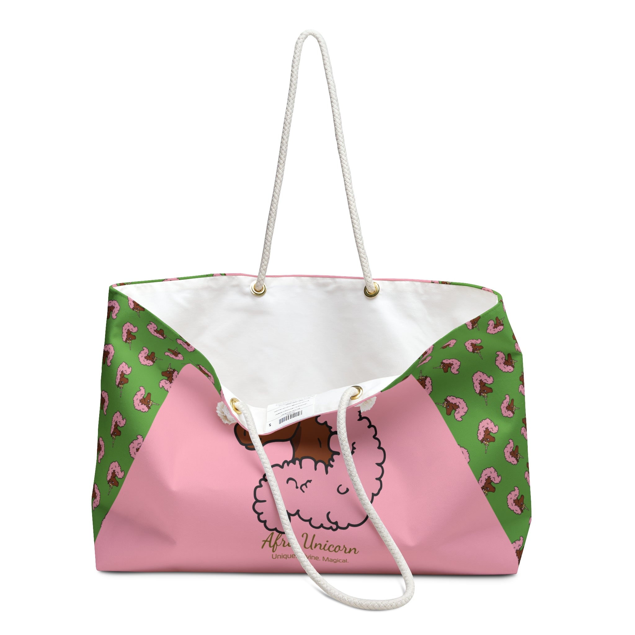 Afro Unicorn Pink & Green Weekender Bag — D9 Pride AKA Love