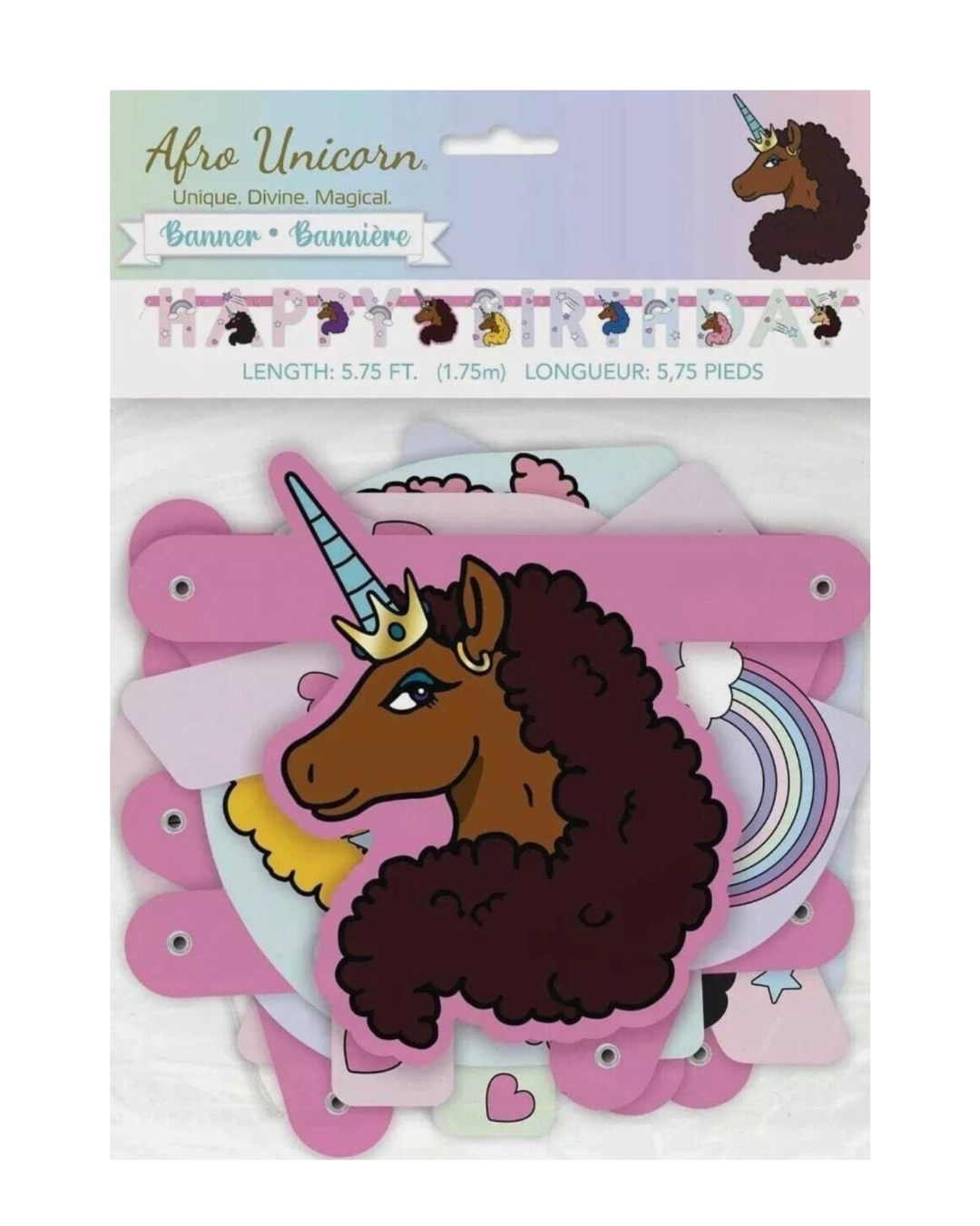 Afro Unicorn Décor Balloon Kit – 4-Piece Unicorn Birthday Decoration Bundle (Latex & Foil Balloons)