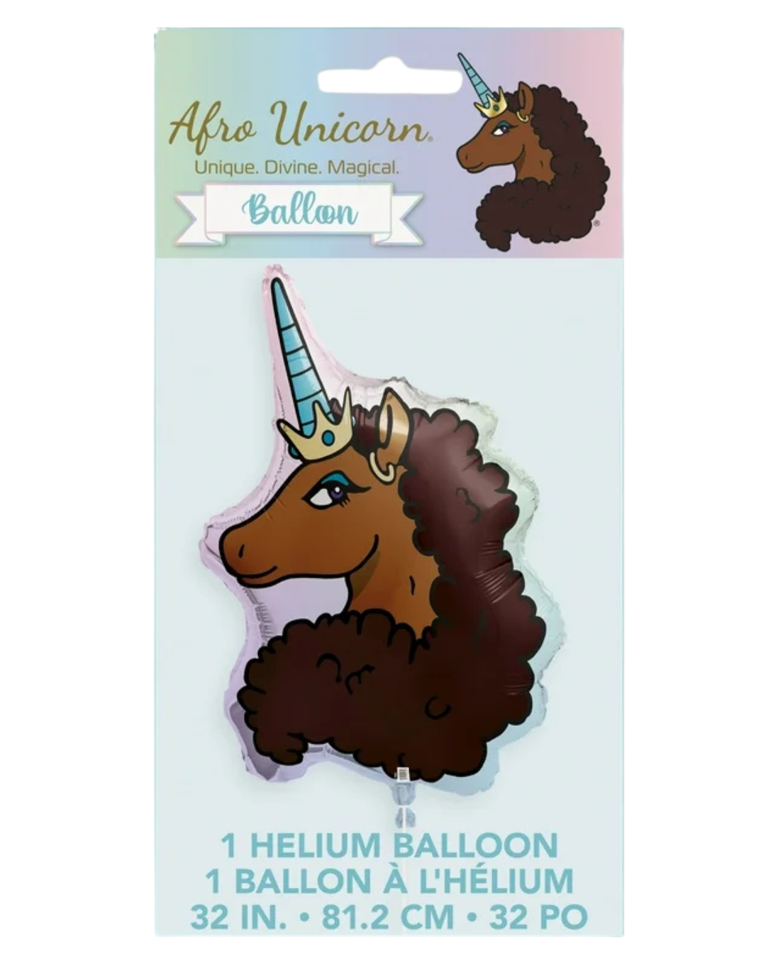 Afro Unicorn Décor Balloon Kit – 4-Piece Unicorn Birthday Decoration Bundle (Latex & Foil Balloons)