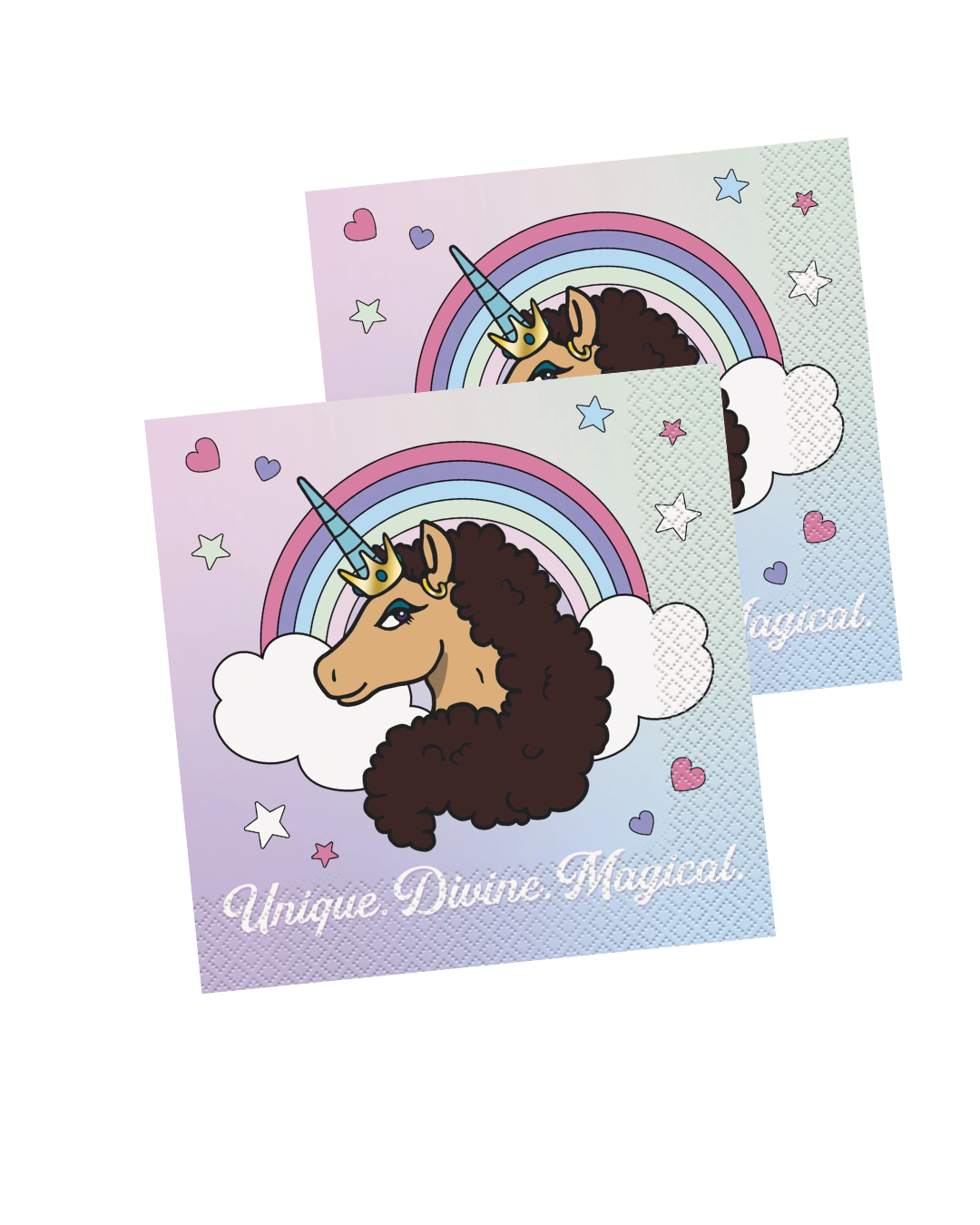 Afro Unicorn® Luncheon Napkins – 16 ct 2-Ply Unicorn Birthday Party Napkins
