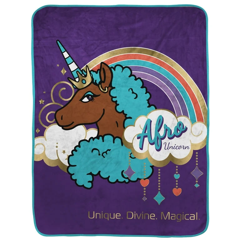 Afro Unicorn Kids Blanket