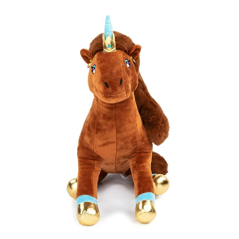 Afro Unicorn Brown Plush