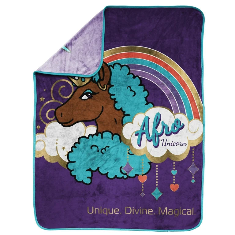 Afro Unicorn Kids Blanket