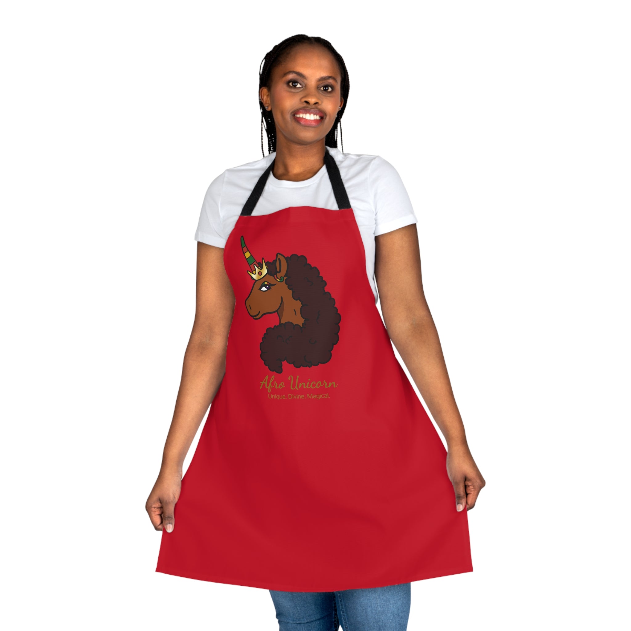 Afro Unicorn Holiday Apron
