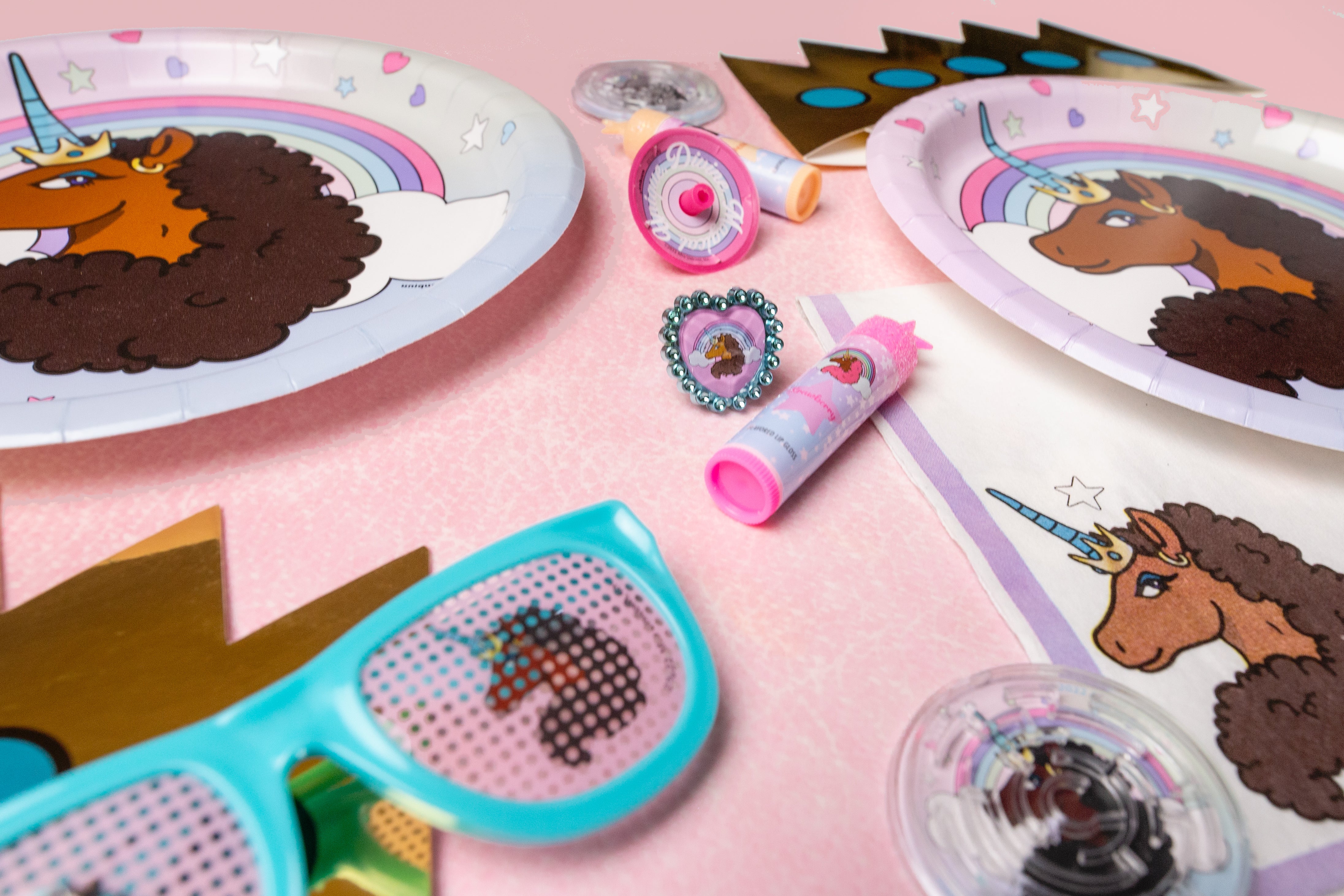 Afro Unicorn® Paper Plates – 9 in Unicorn Birthday Party Plates (8 ct)