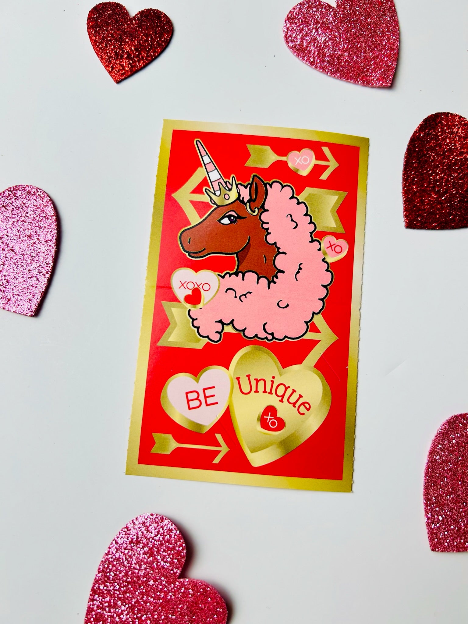 Afro Unicorn Valentine's Day Exchange Cards