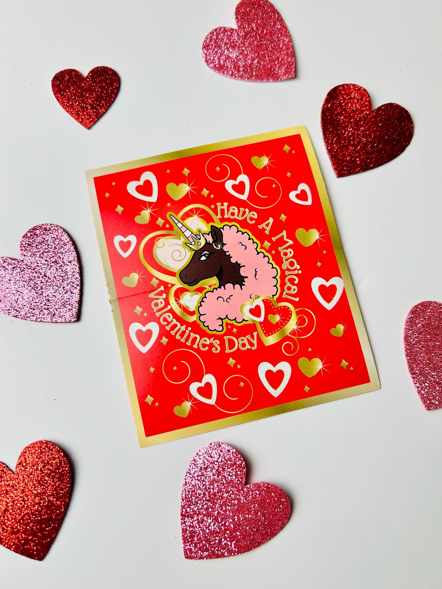 Afro Unicorn Valentine's Day Exchange Cards
