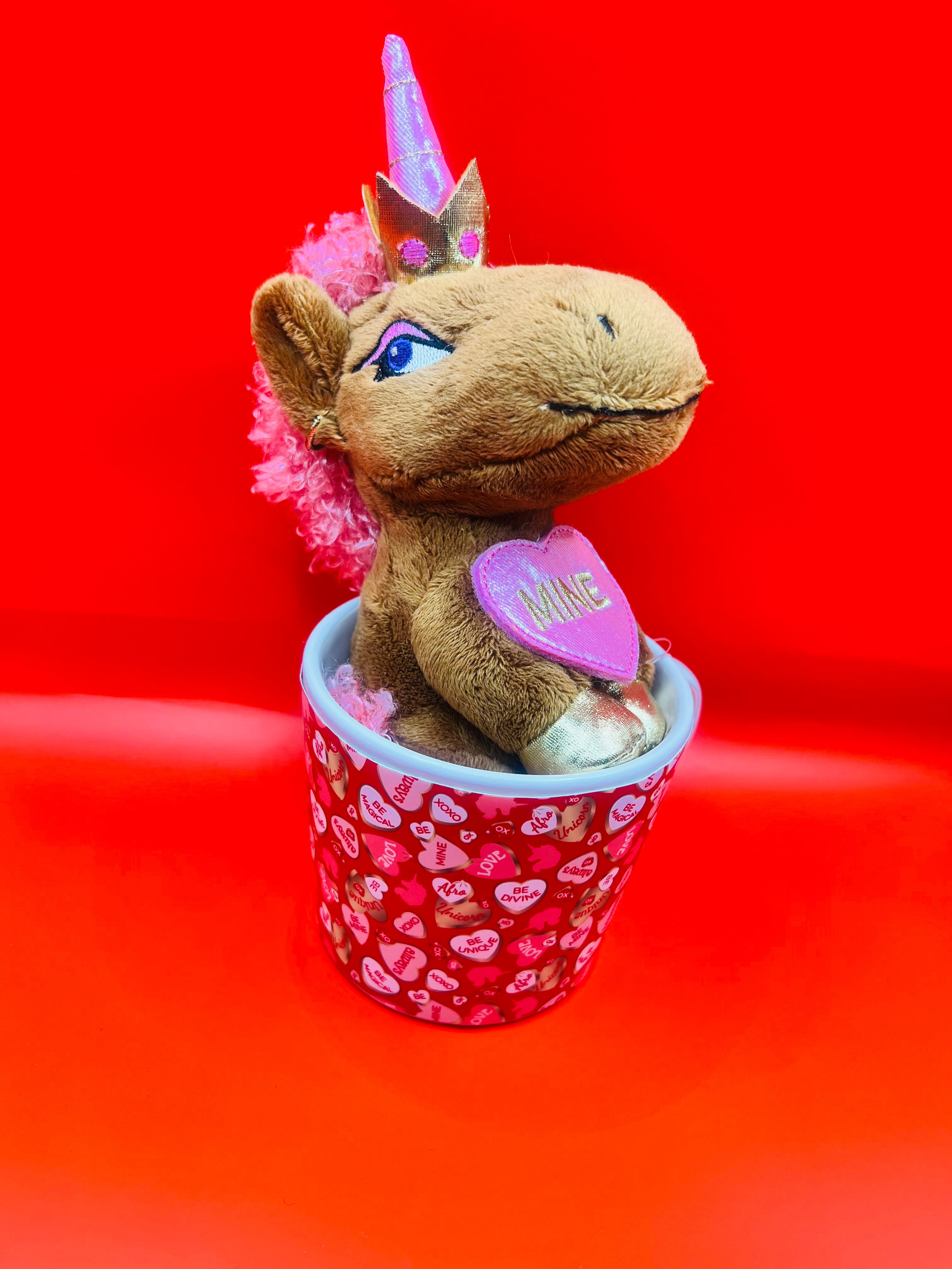 Afro Unicorn Plush in Mug - Limited Quantity