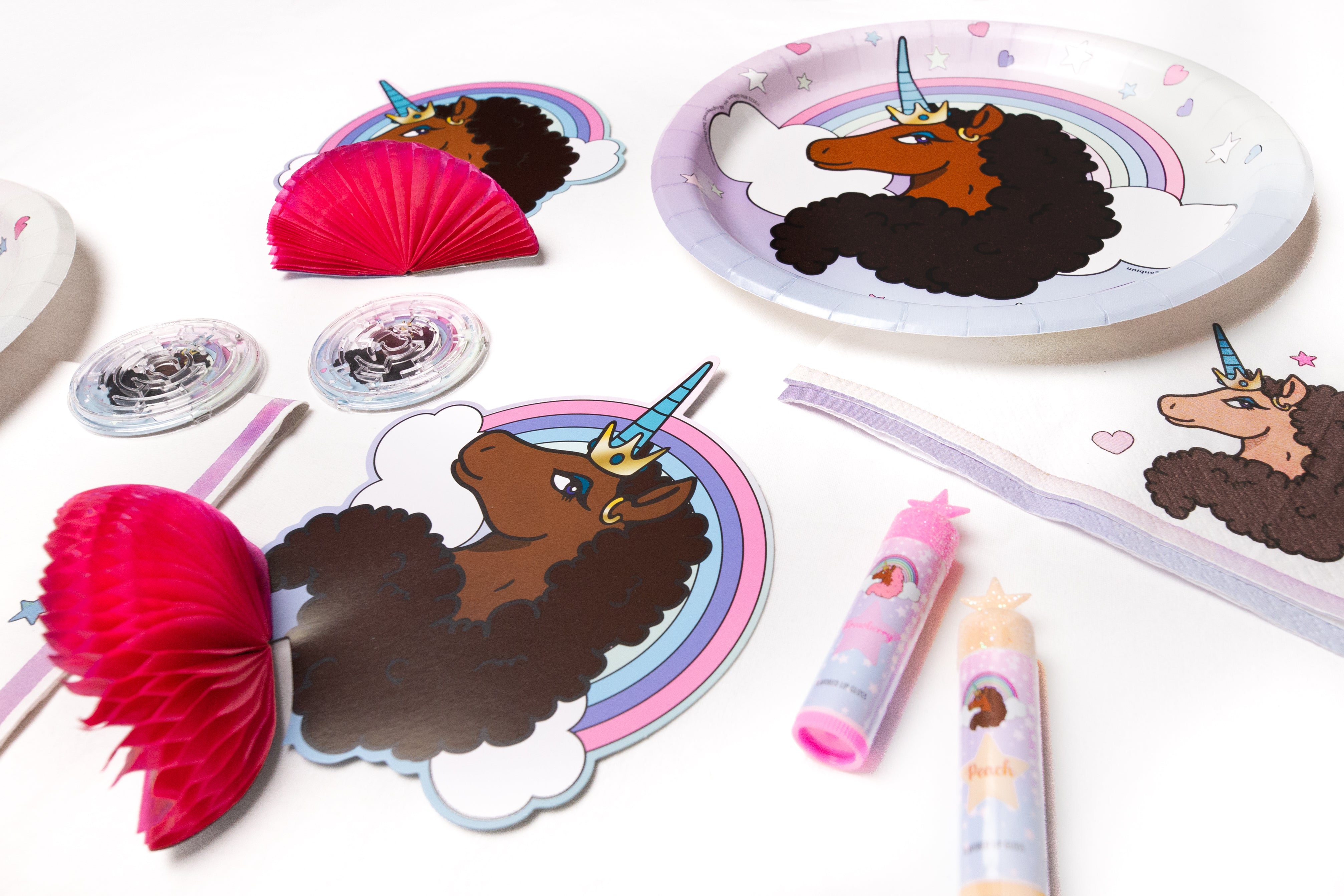 Afro Unicorn Ultimate Party Kit – Complete Unicorn Birthday Party Supplies for Girls (Up to 16 Guests)