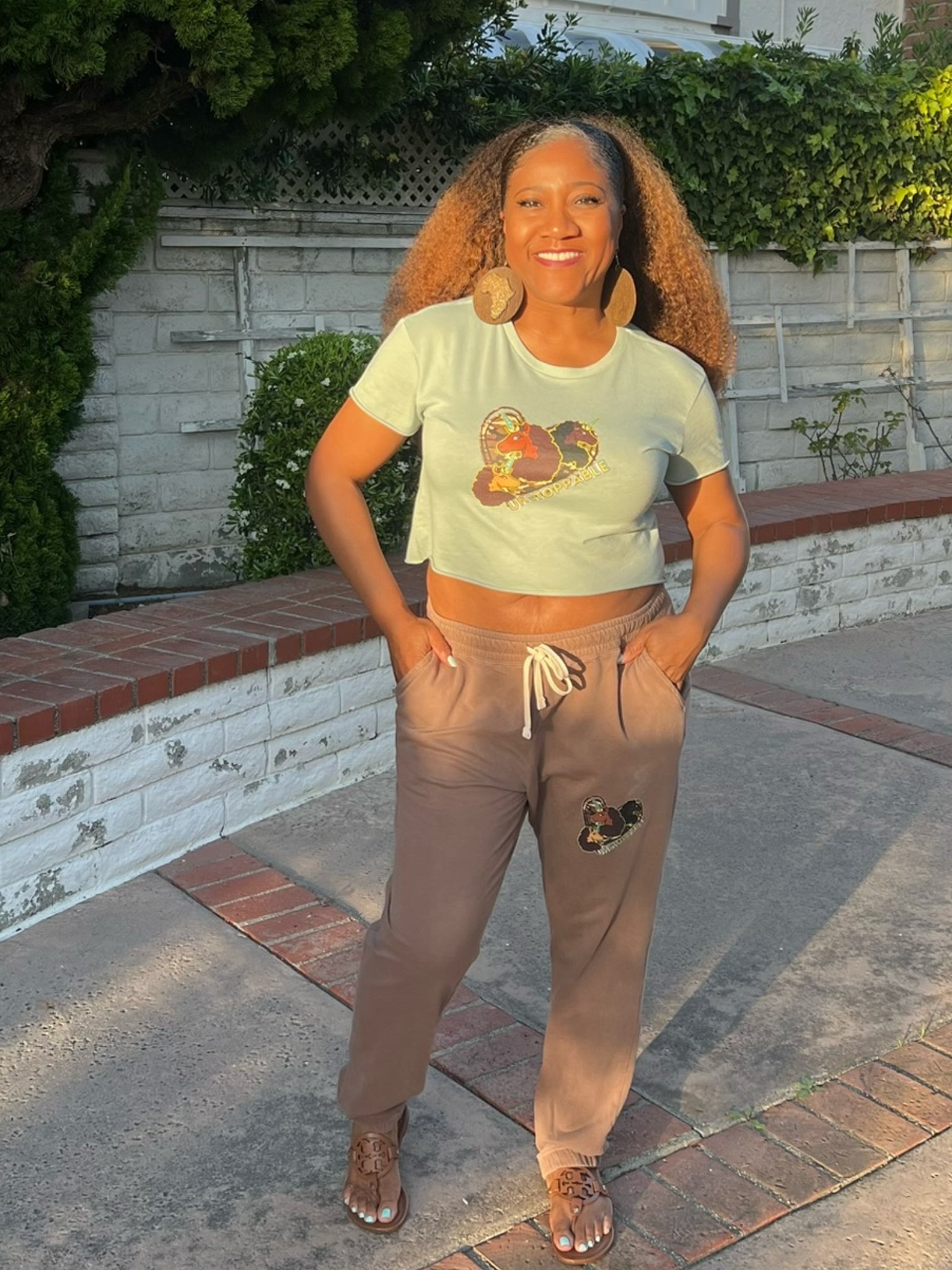 Afro Unicorn Unstoppable Women's Crop Top