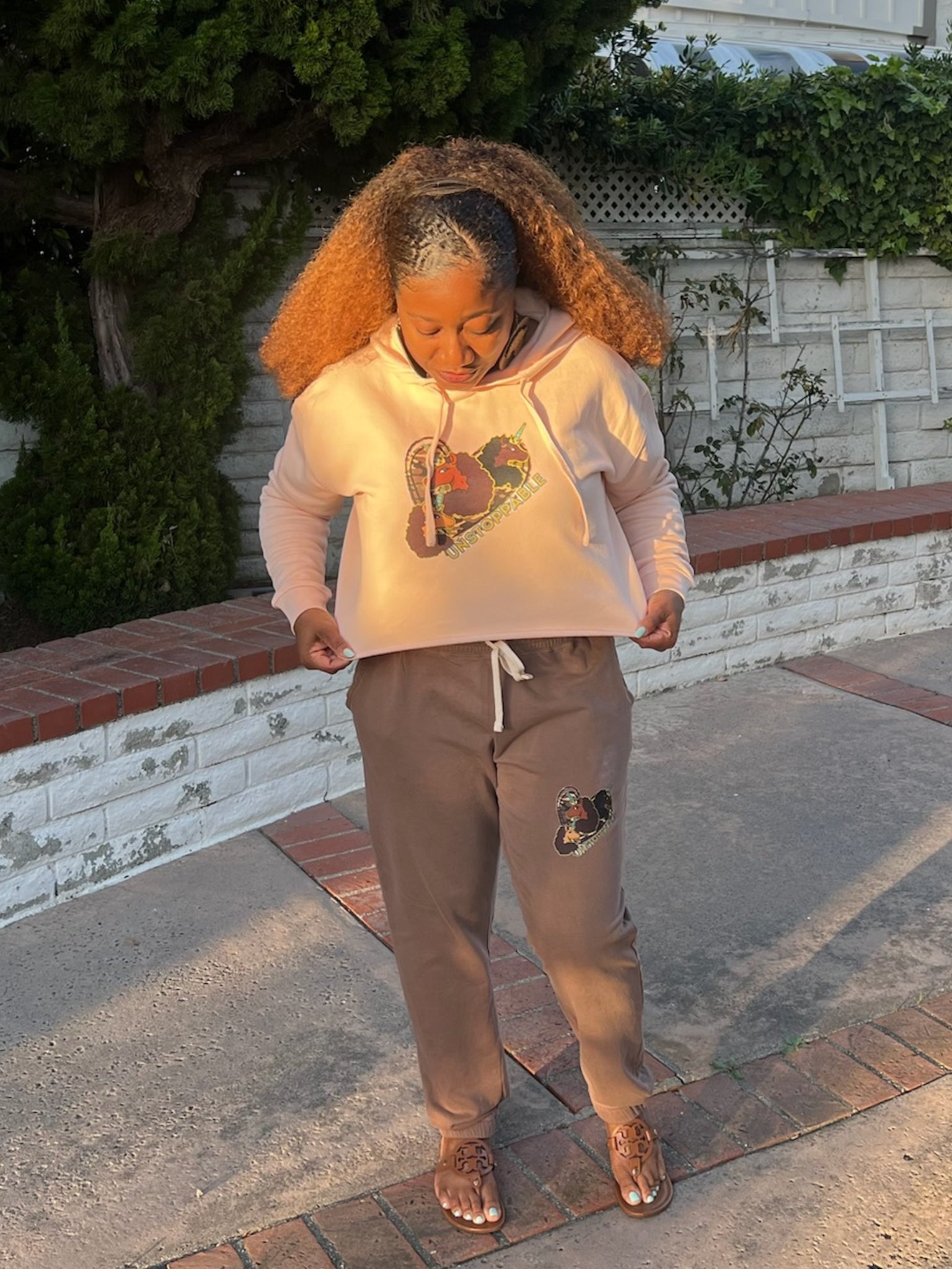 Afro Unicorn Unstoppable Women's Crop Hoodie
