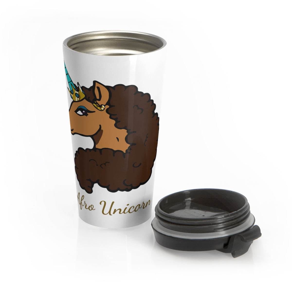 Afro Unicorn Stainless Steel Travel Mug - Vanilla- Afro Unicorn