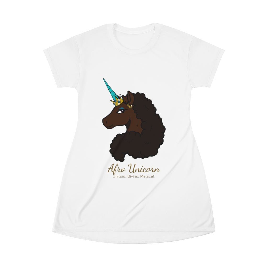 Afro Unicorn T-Shirt Dress - Mocha- Afro Unicorn