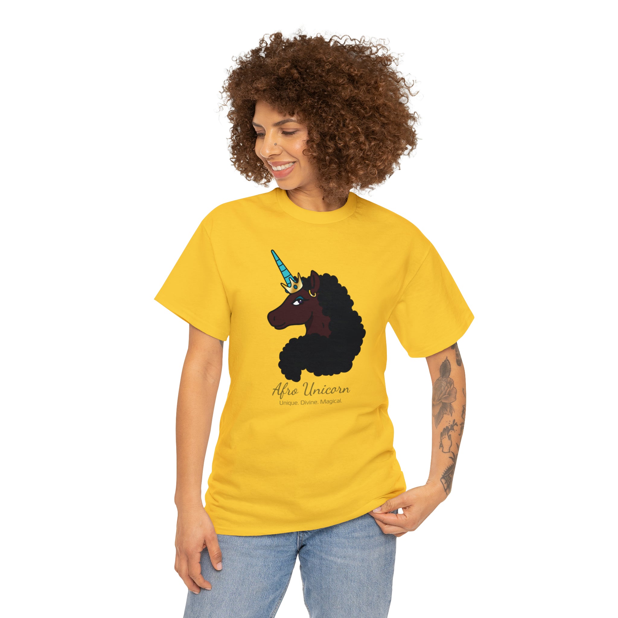 Magical Afro Unicorn Signature Tee - Adults (Mocha)